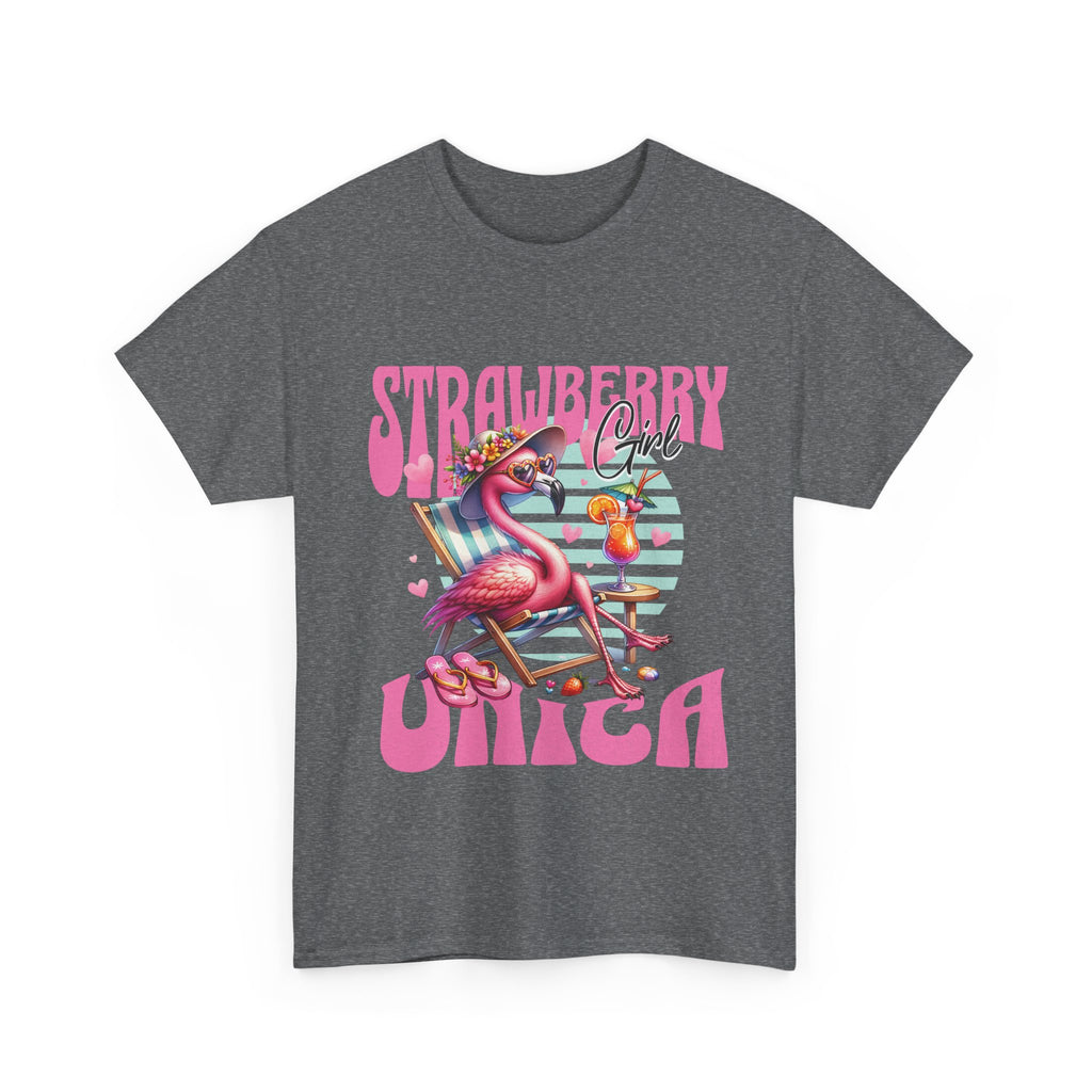 Strawberry Girl Unisex Heavy Cotton Tee - Summer Vibes T-Shirt