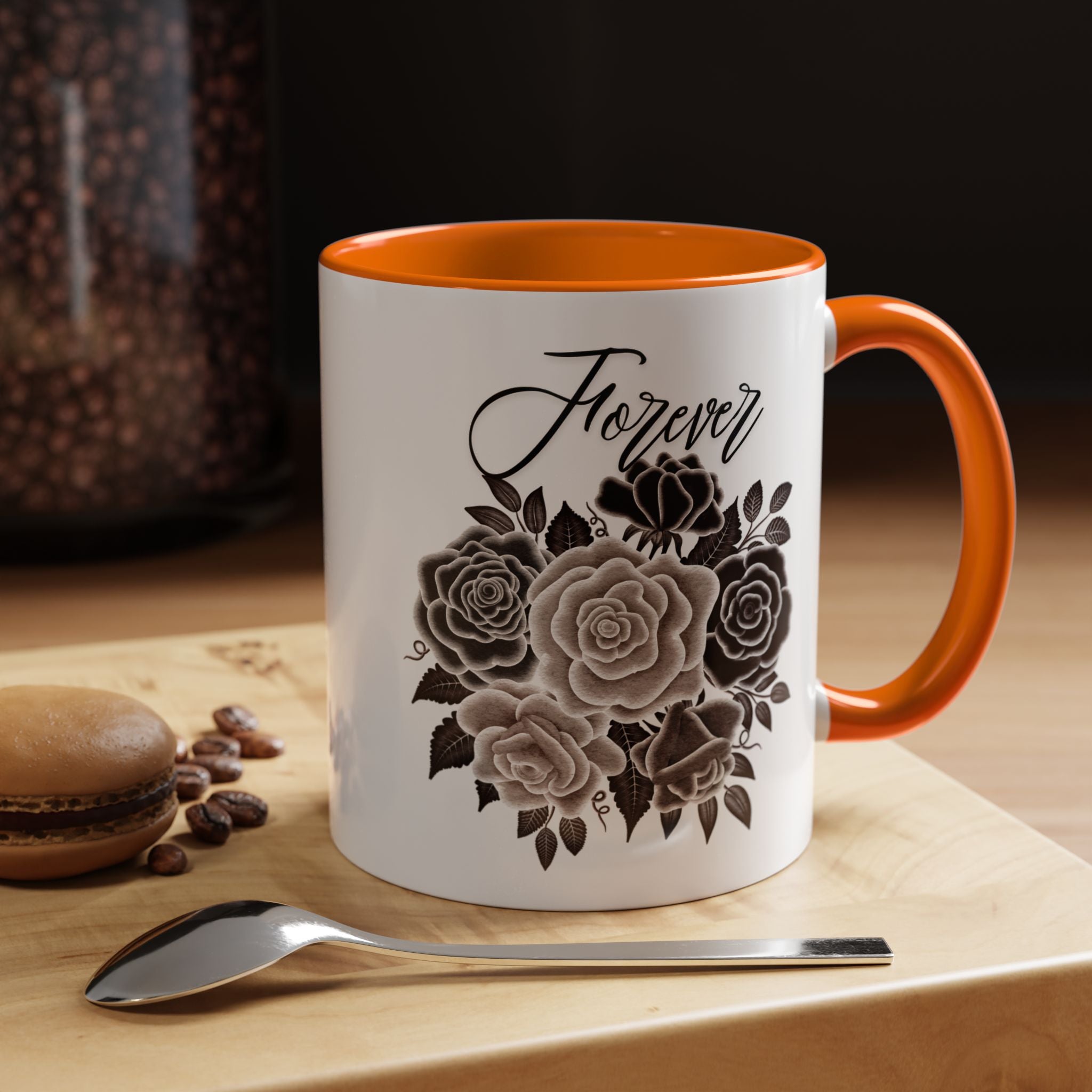 Elegant Floral Accent Coffee Mug for Coffee Lovers, Gift for Her, Home Decor, Valentine's Day, Birthday