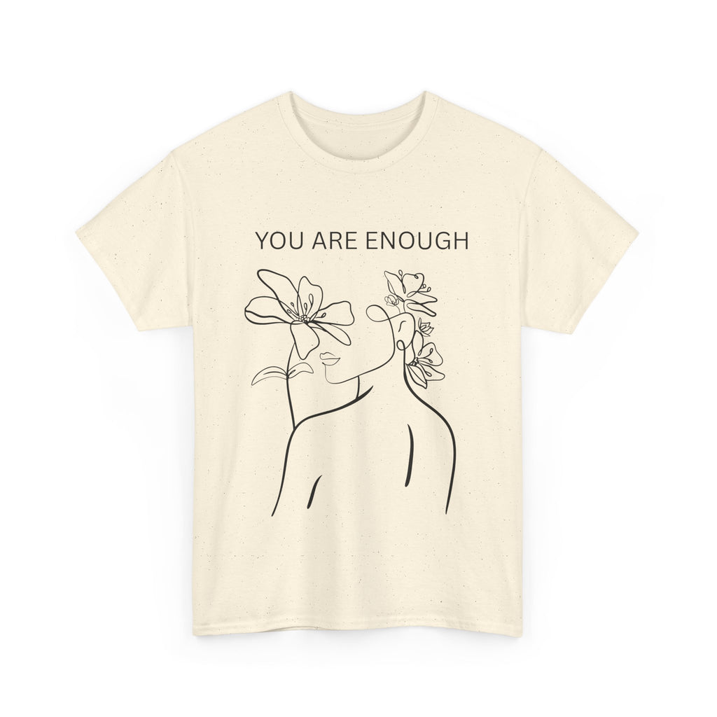 Inspirational Floral Tee, Unisex Heavy Cotton T-Shirt with 'You Are Enough' Design, Motivational Gift, Self-Love Apparel, Positive [...]