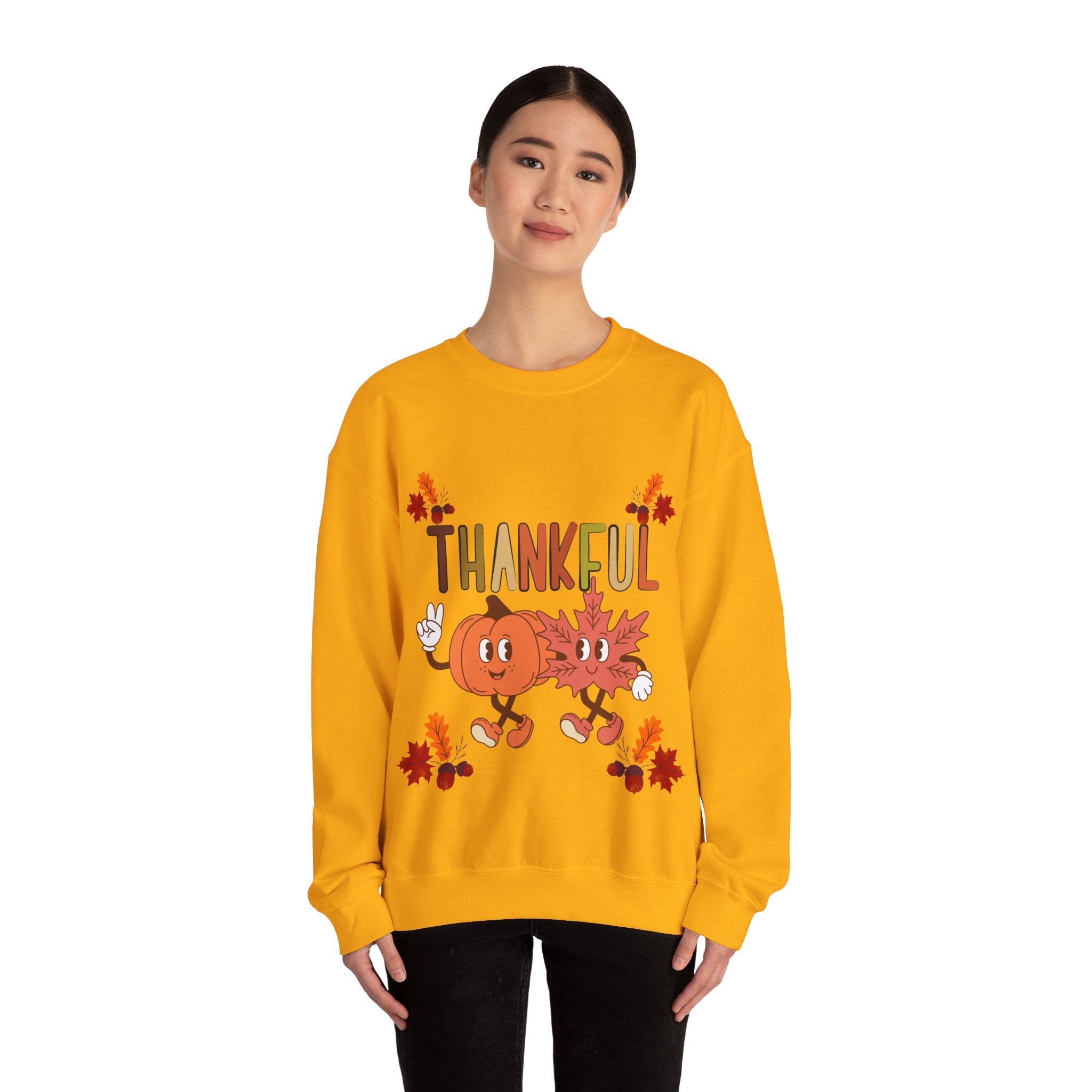 Thankful Autumn Crewneck Sweatshirt, Cozy Fall Sweater, Unisex Sweatshirt, Thanksgiving Gift, Cute Seasonal Apparel
