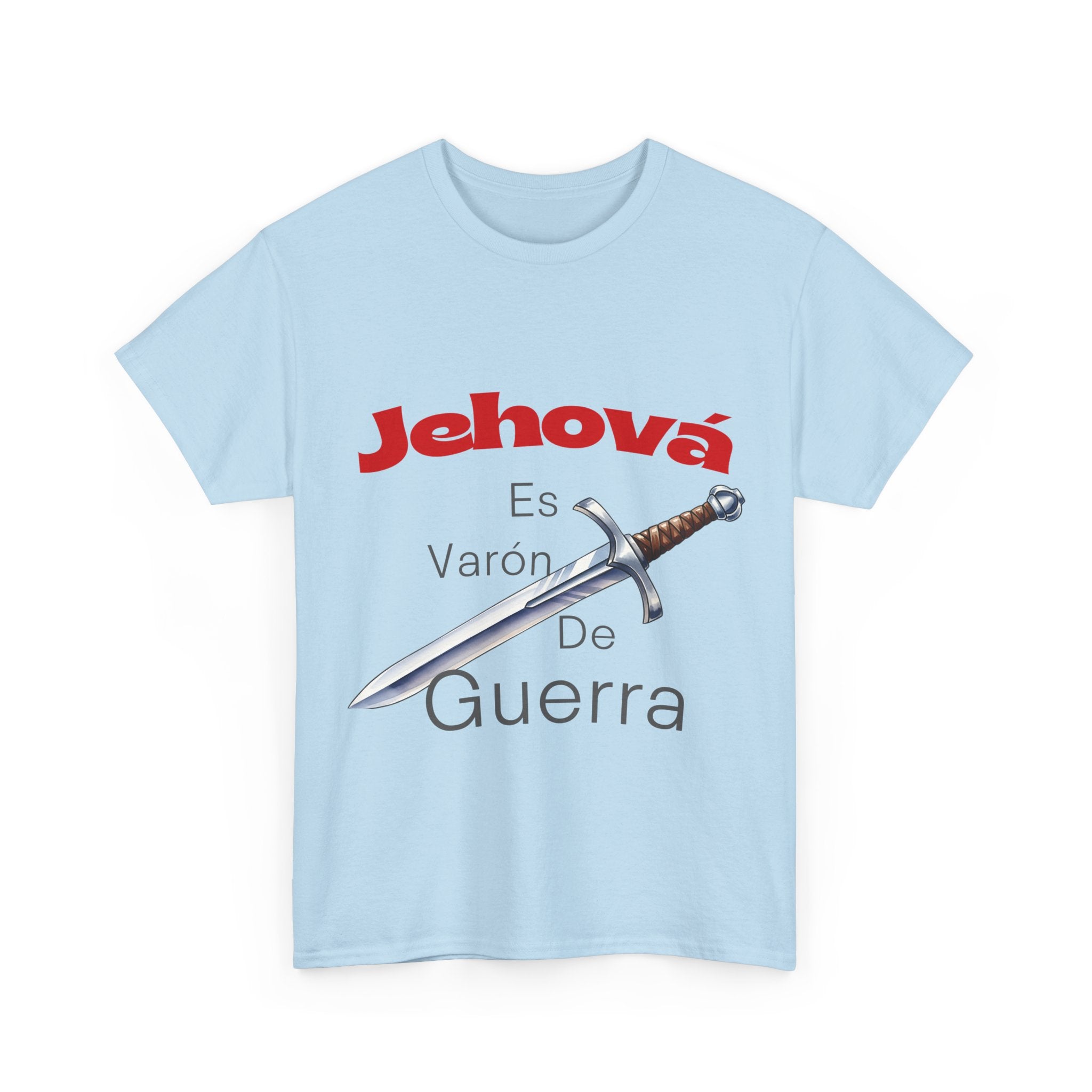 Jehová Es Varón De Guerra T-Shirt — Spanish Christian Sword Design