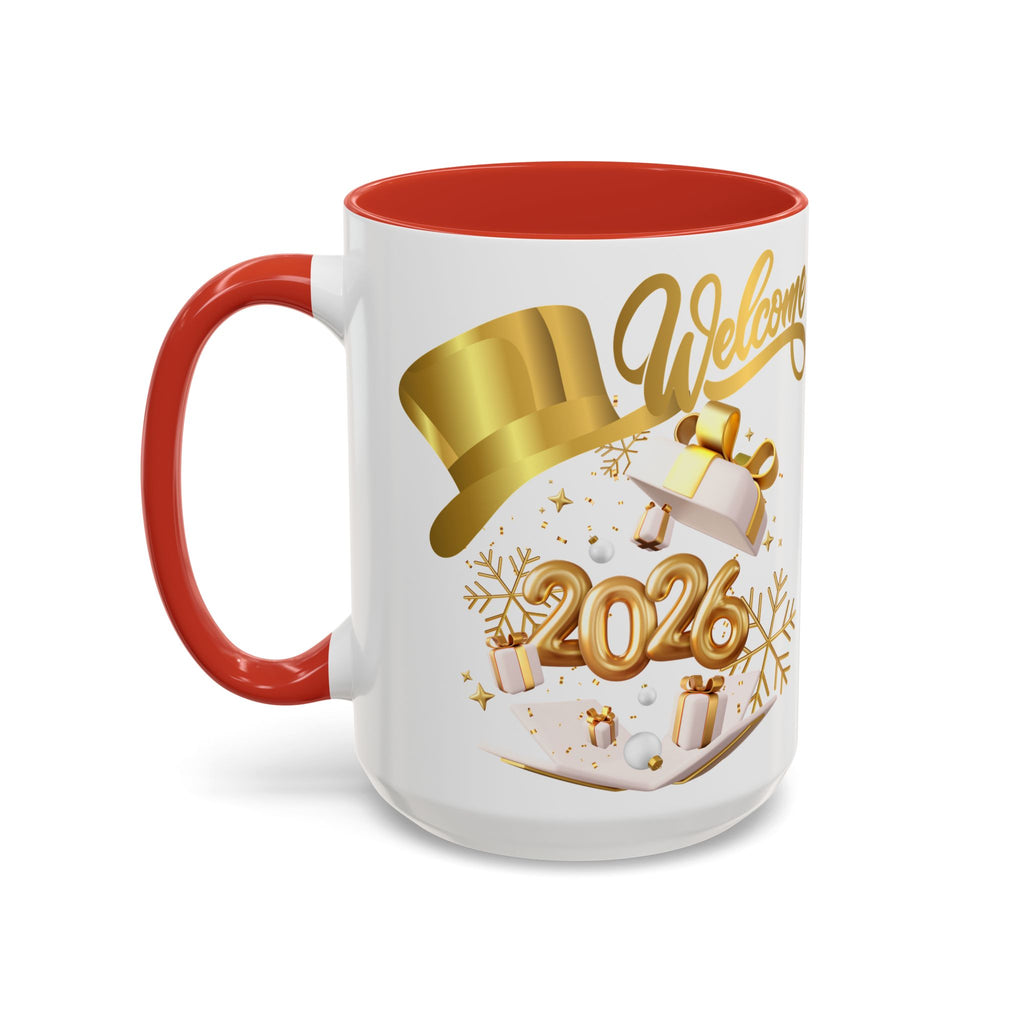 2026 New Year Coffee Mug — "Welcome 2026" Gold Celebration Accent Mug