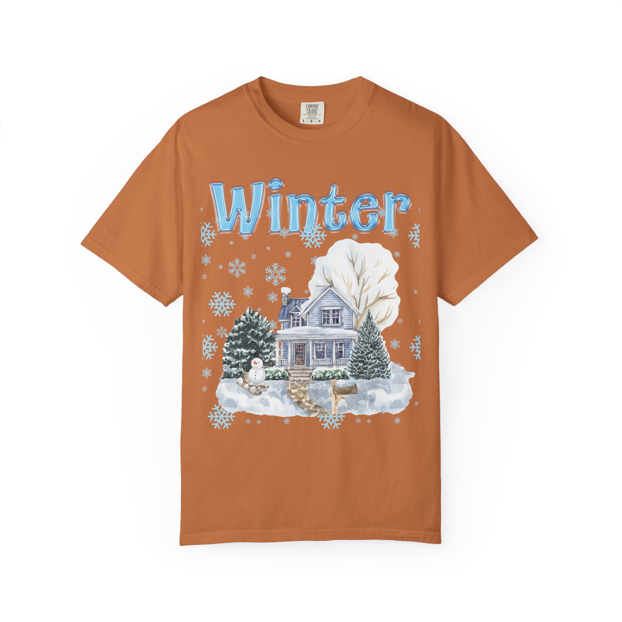 Winter-Themed Unisex Garment-Dyed T-shirt