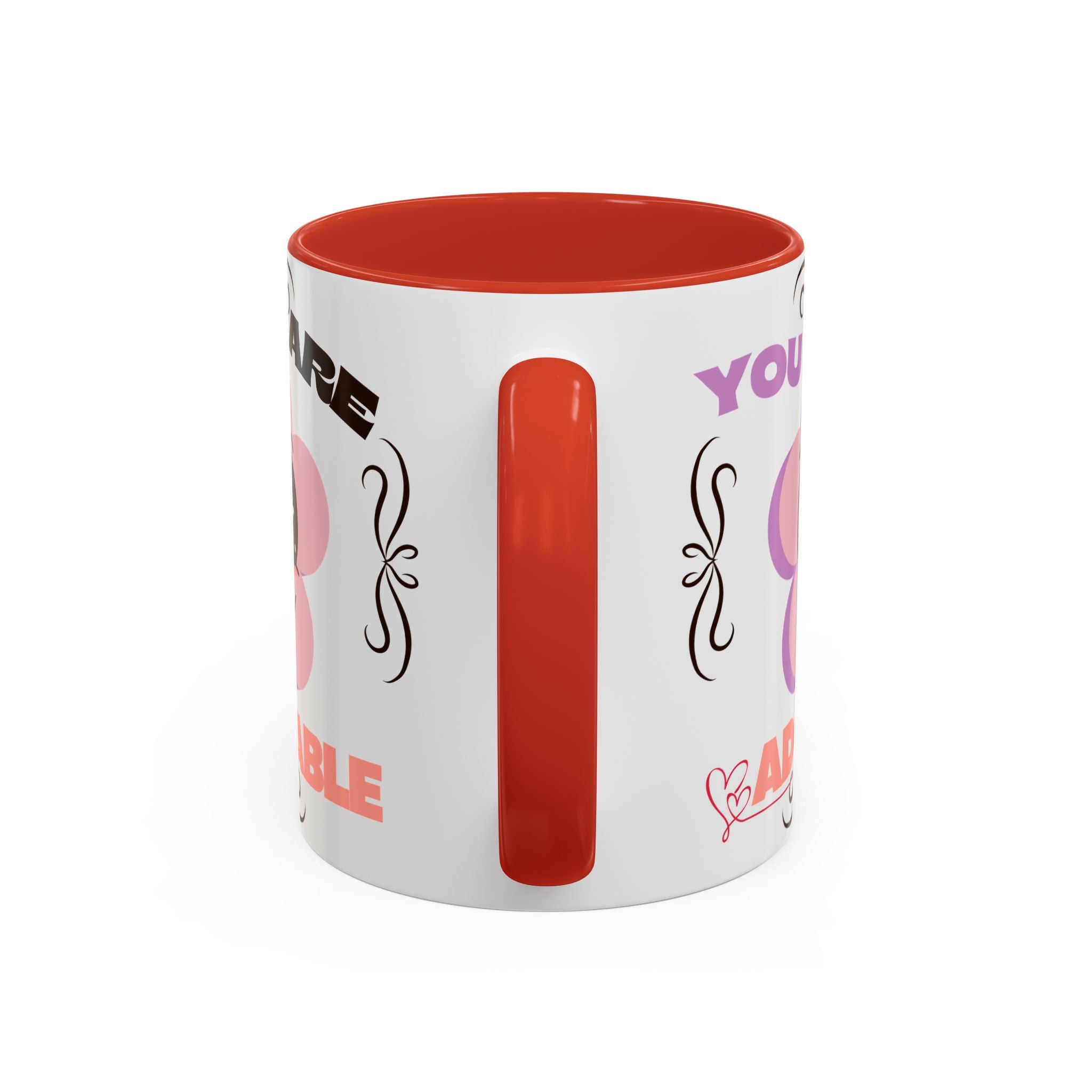 You Are Adorable Coffee Mug — Cute Pink Flower Accent Mug (11/15oz)