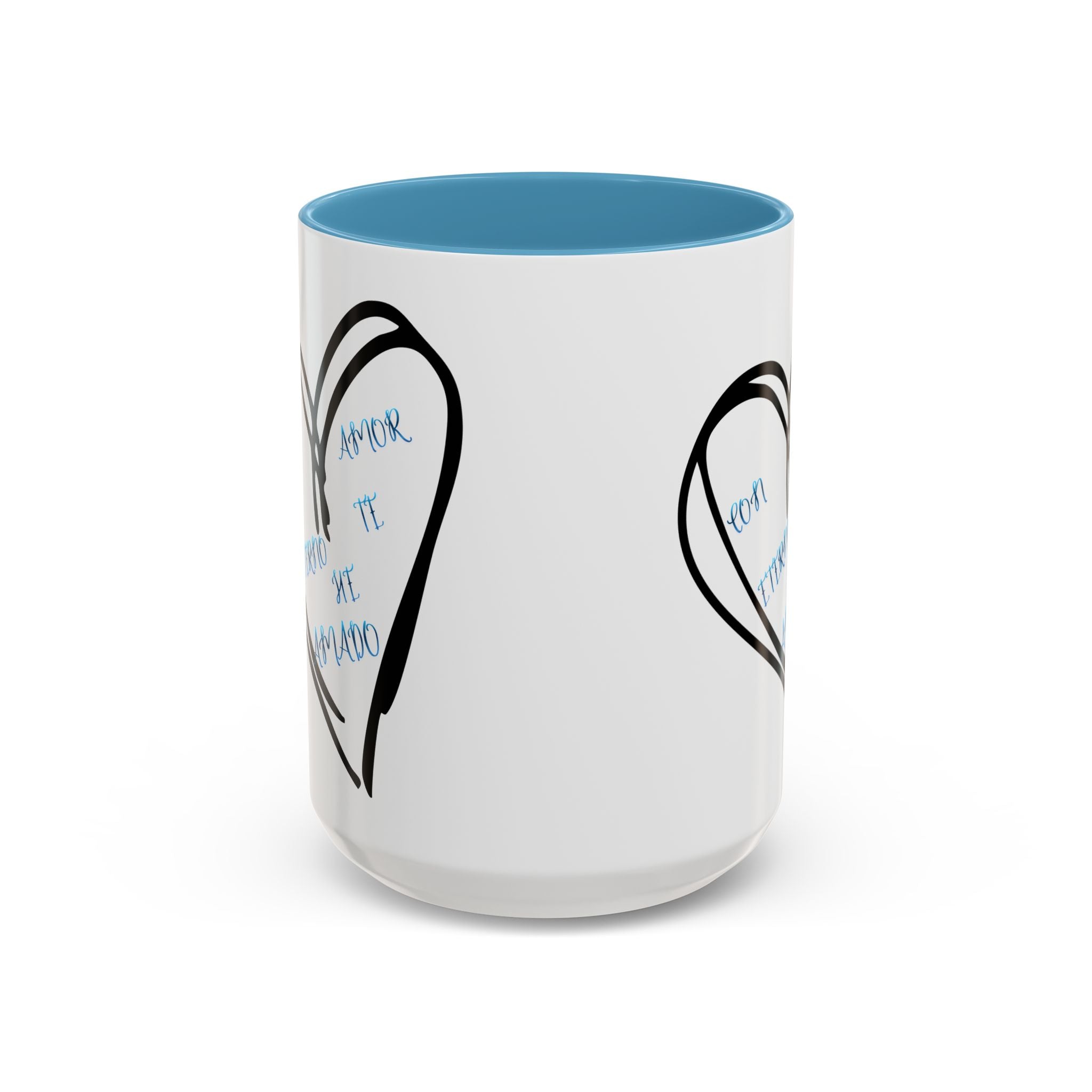 Coffee Mug - Hand-Drawn Heart with Spanish 'Por Amor Te He Amado' Accent