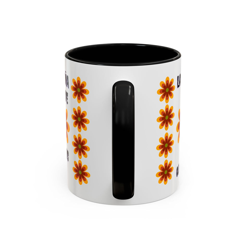Bright Floral Accent Coffee Mug for Gifts, Home Decor, Coffee Lovers, Spanish Quote, Perfect for Special Occasions