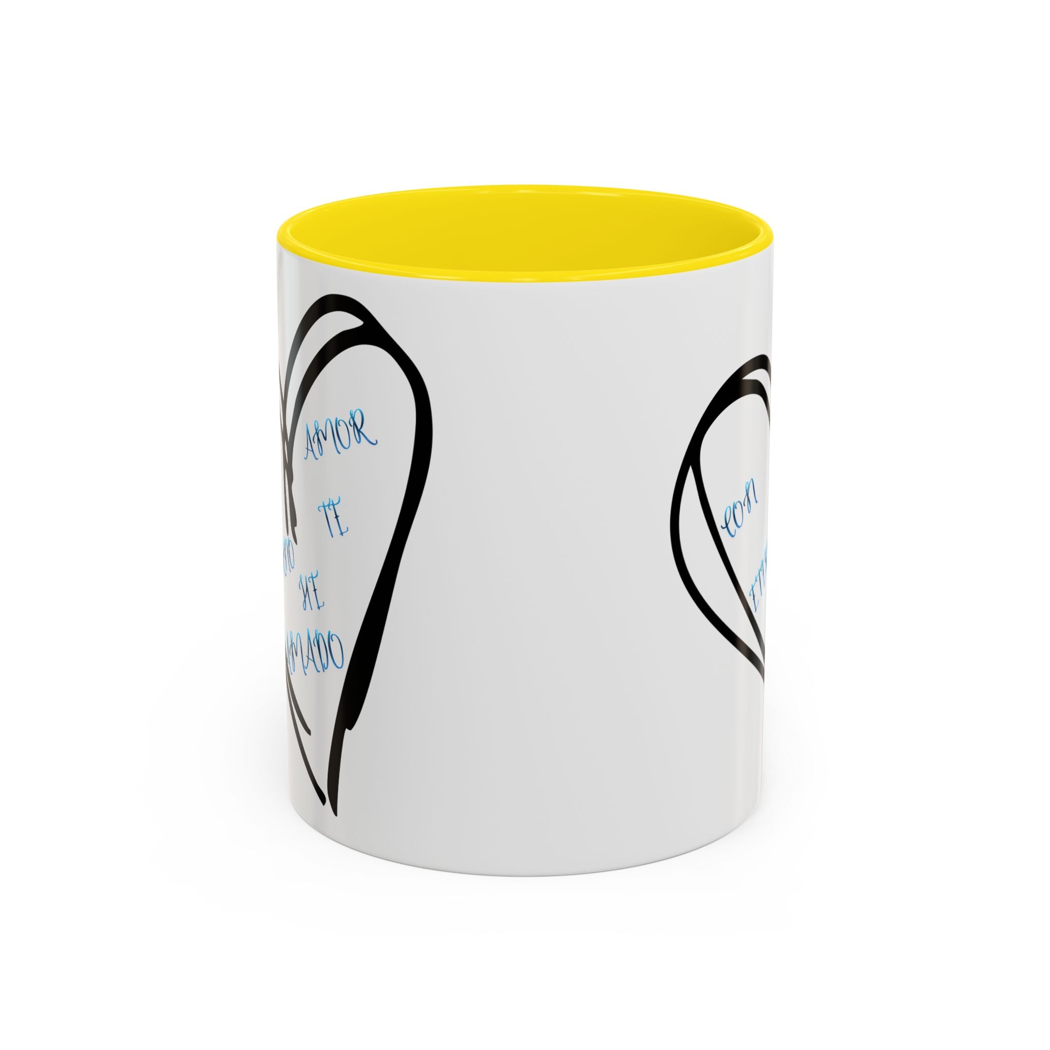 Coffee Mug - Hand-Drawn Heart with Spanish 'Por Amor Te He Amado' Accent