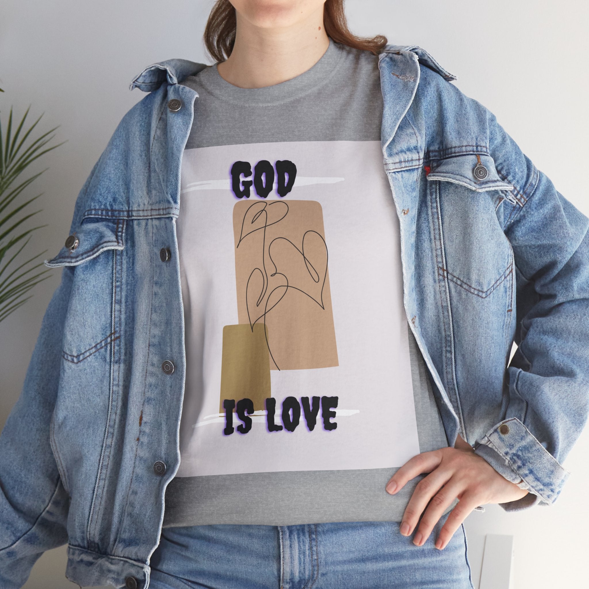 God Is Love Unisex Heavy Cotton Tee, Inspirational T-Shirt, Faith-Based Apparel, Christian Gift, Everyday Wear