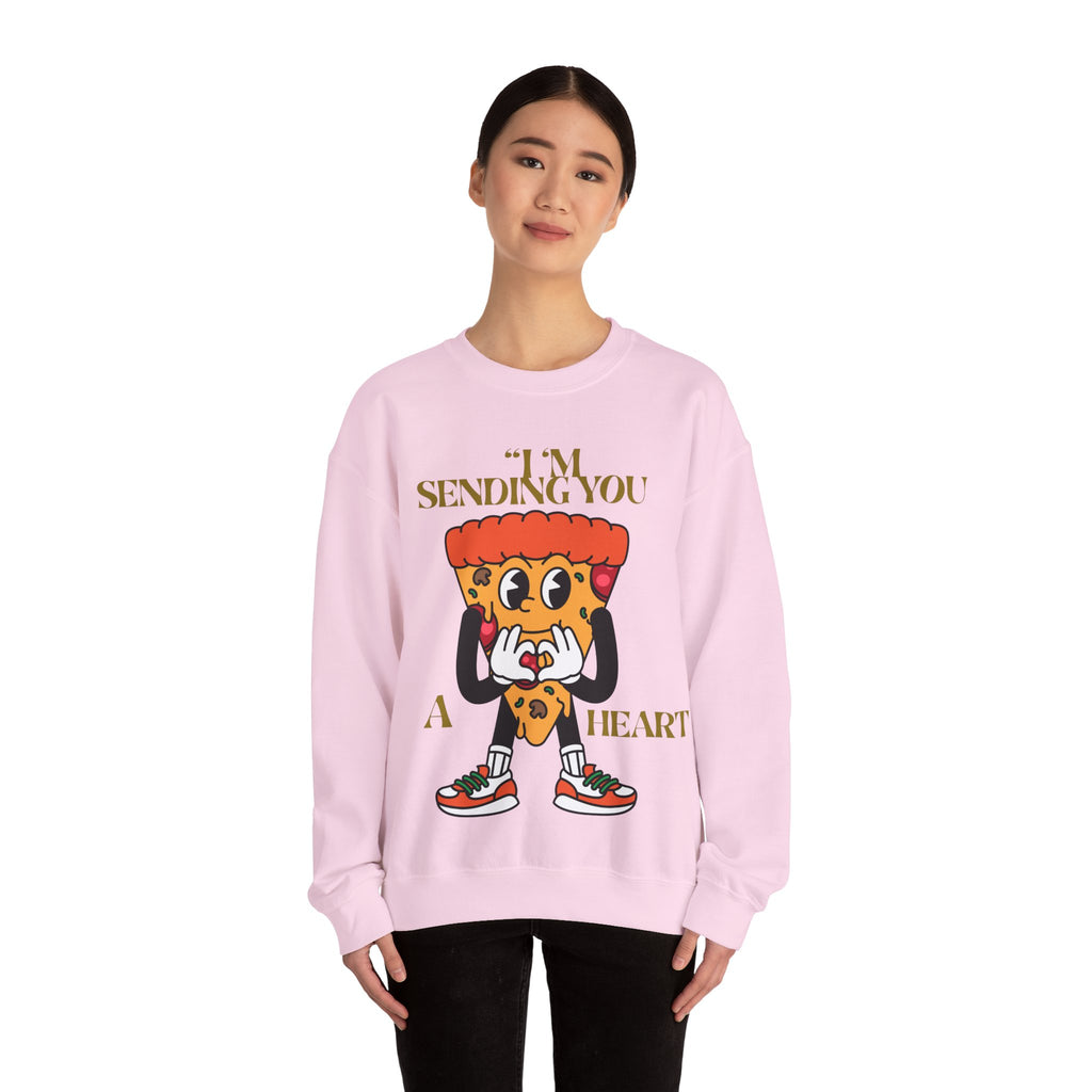 Pizza Love Crewneck Sweatshirt - Cute Gift for Foodies, Valentine's Day Apparel, Casual Comfort, Unisex Sweatshirt, Fun Pizza Design