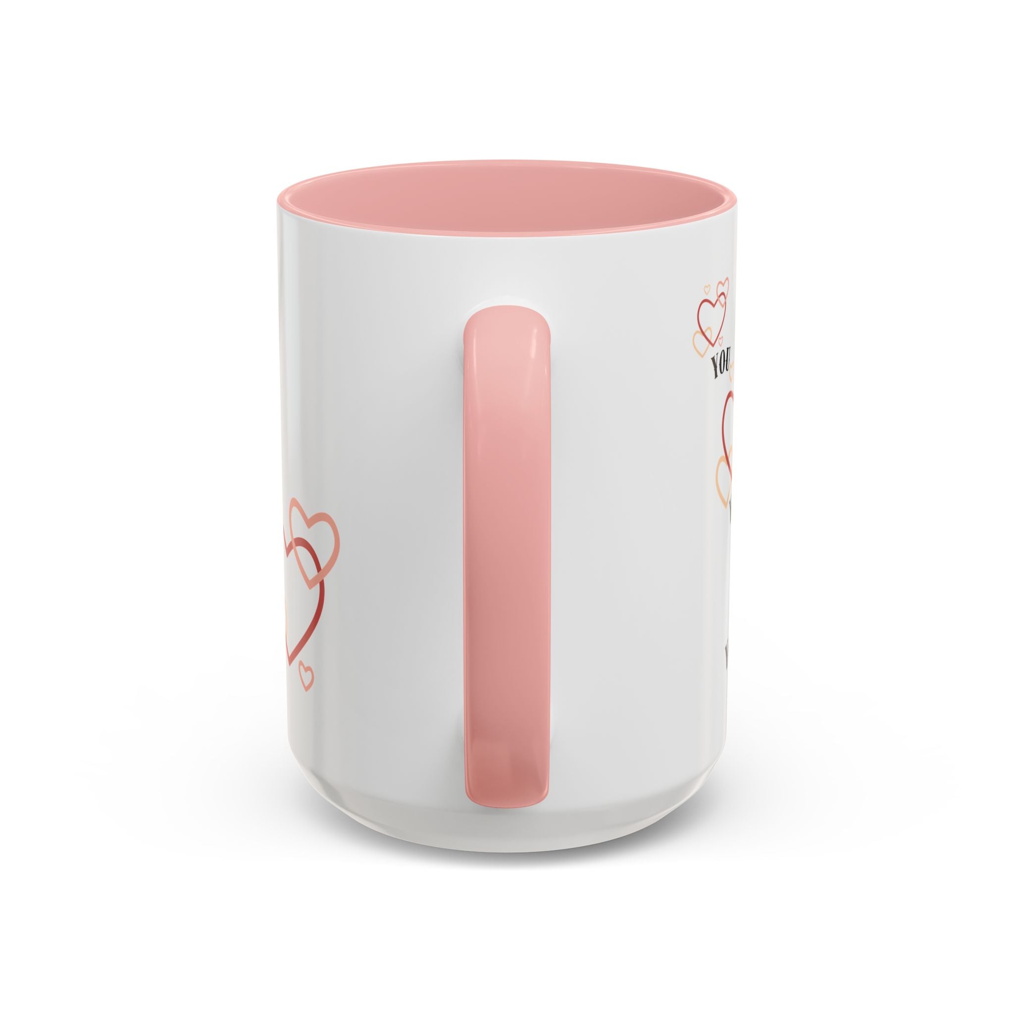 Love You Accent Coffee Mug, Valentine's Day Gift, Heart Mug, Cute Coffee Cup, Romantic Beverage Container
