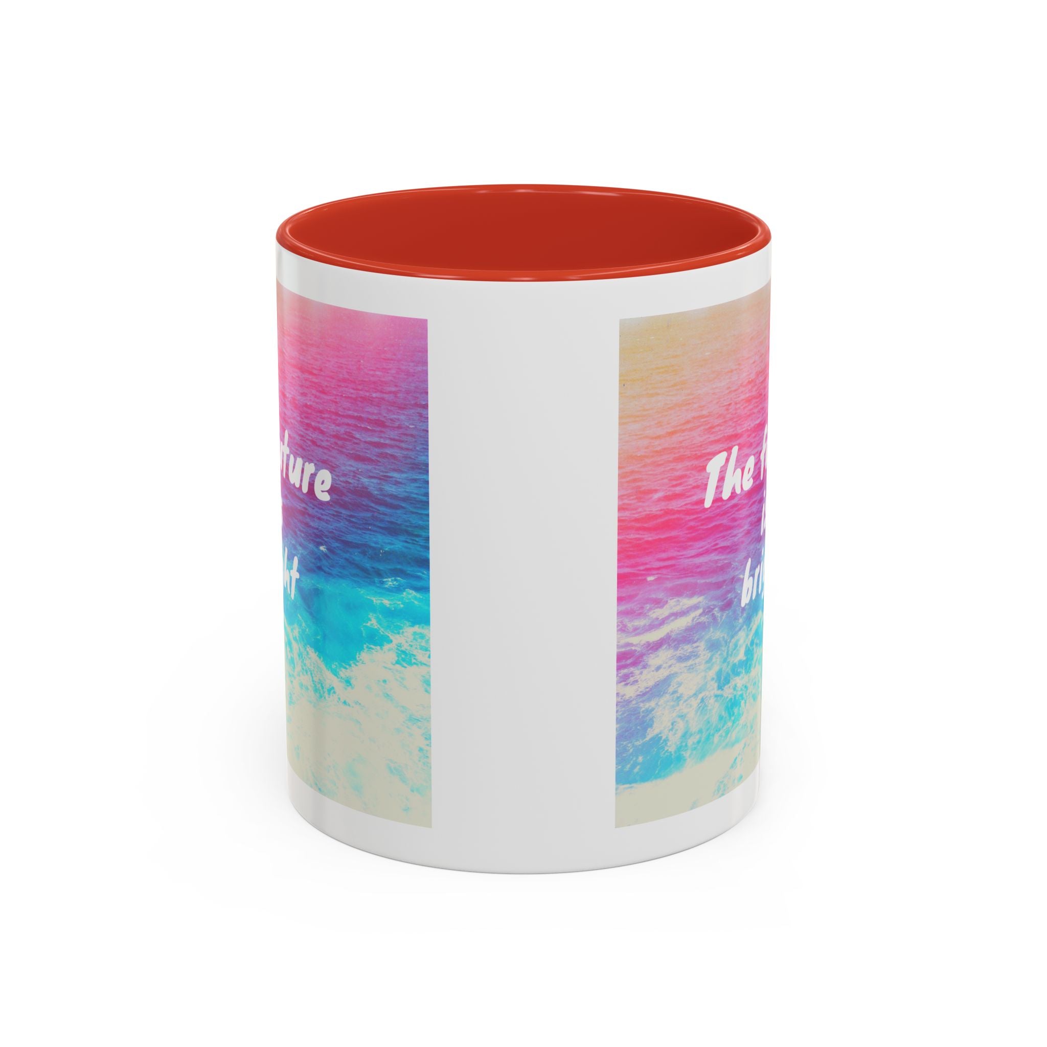 Ocean Background Future Is Bright Accent Coffee Mug (11, 15oz)