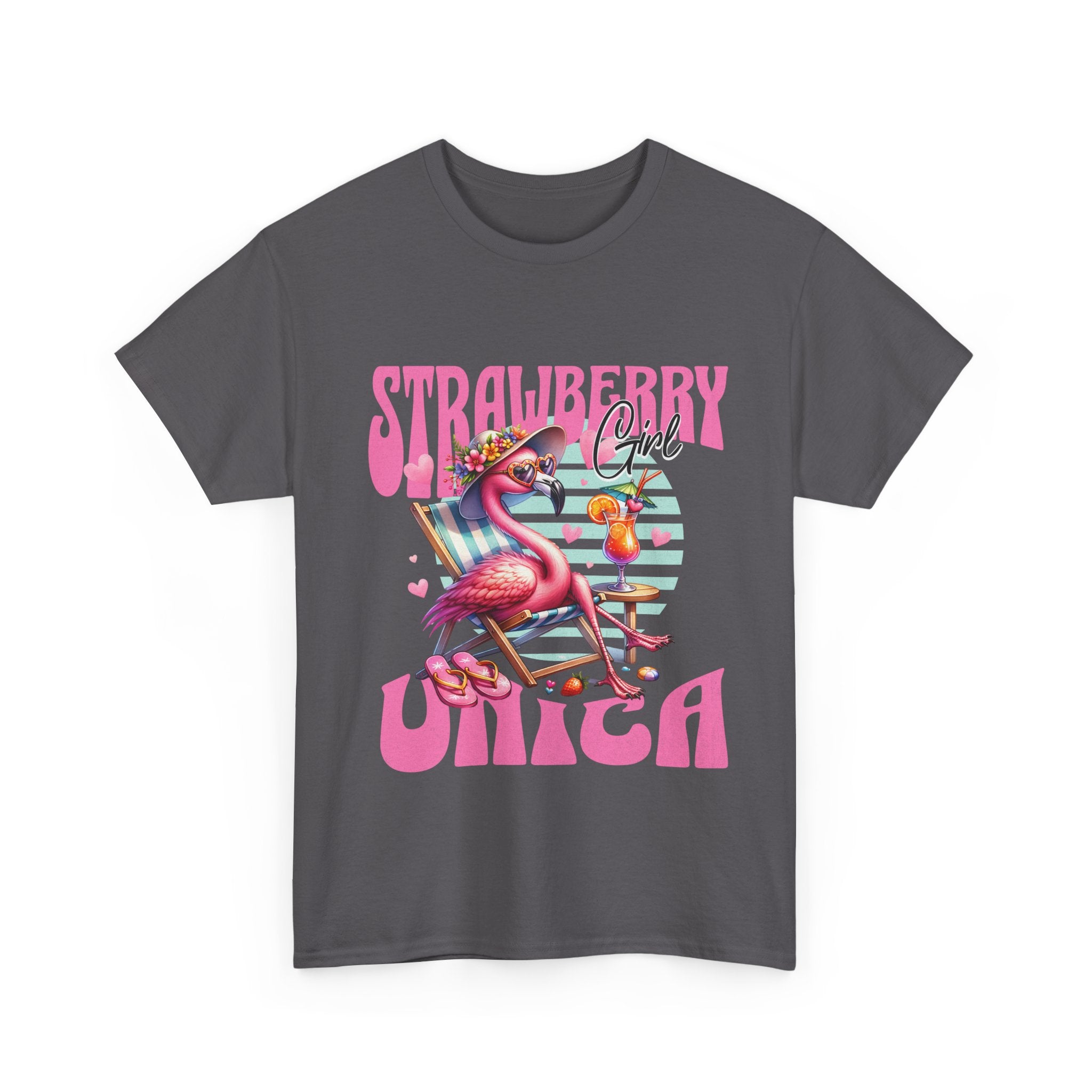 Strawberry Girl Unisex Heavy Cotton Tee - Summer Vibes T-Shirt