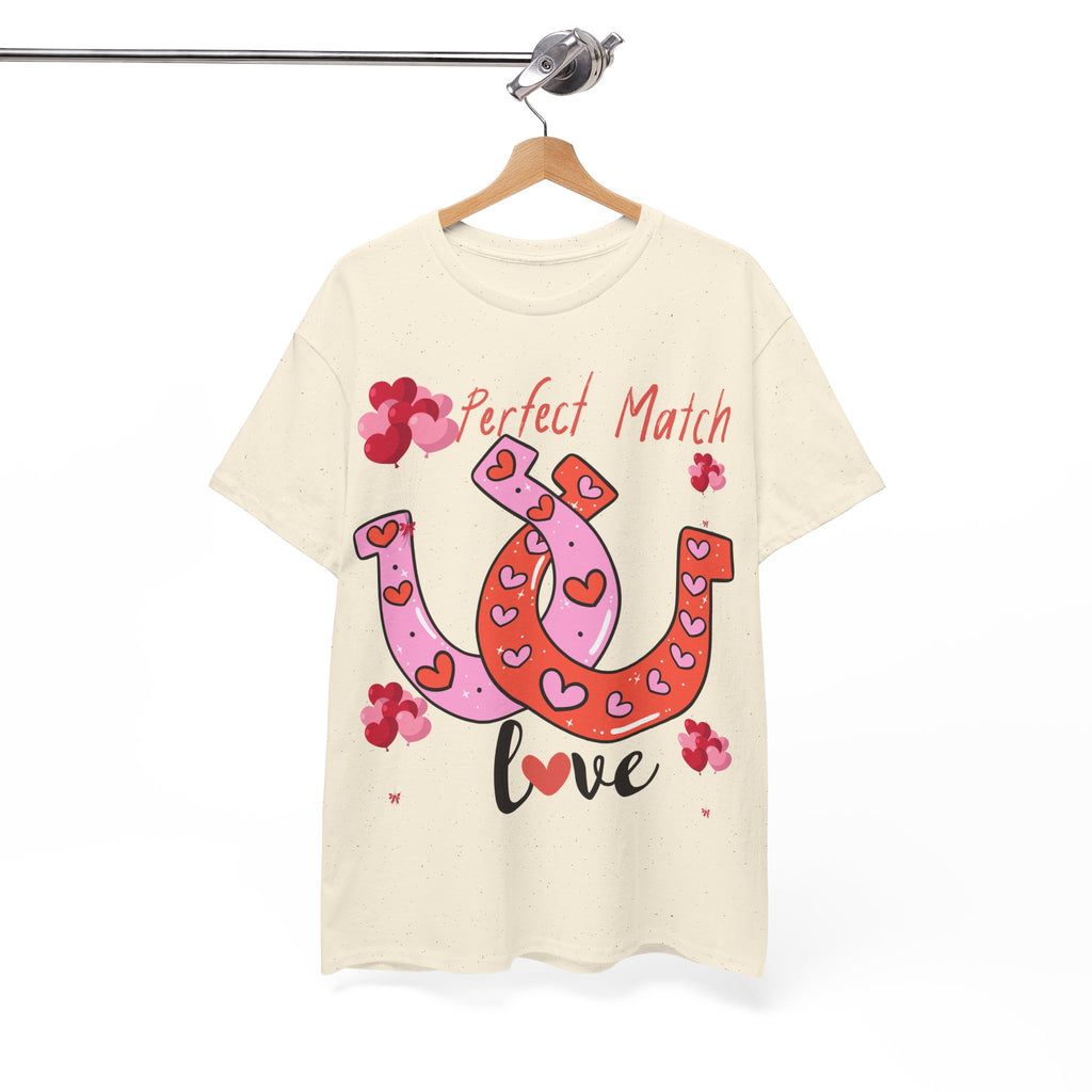 Perfect Match Love T-Shirt — Cute Horseshoe Valentine Tee