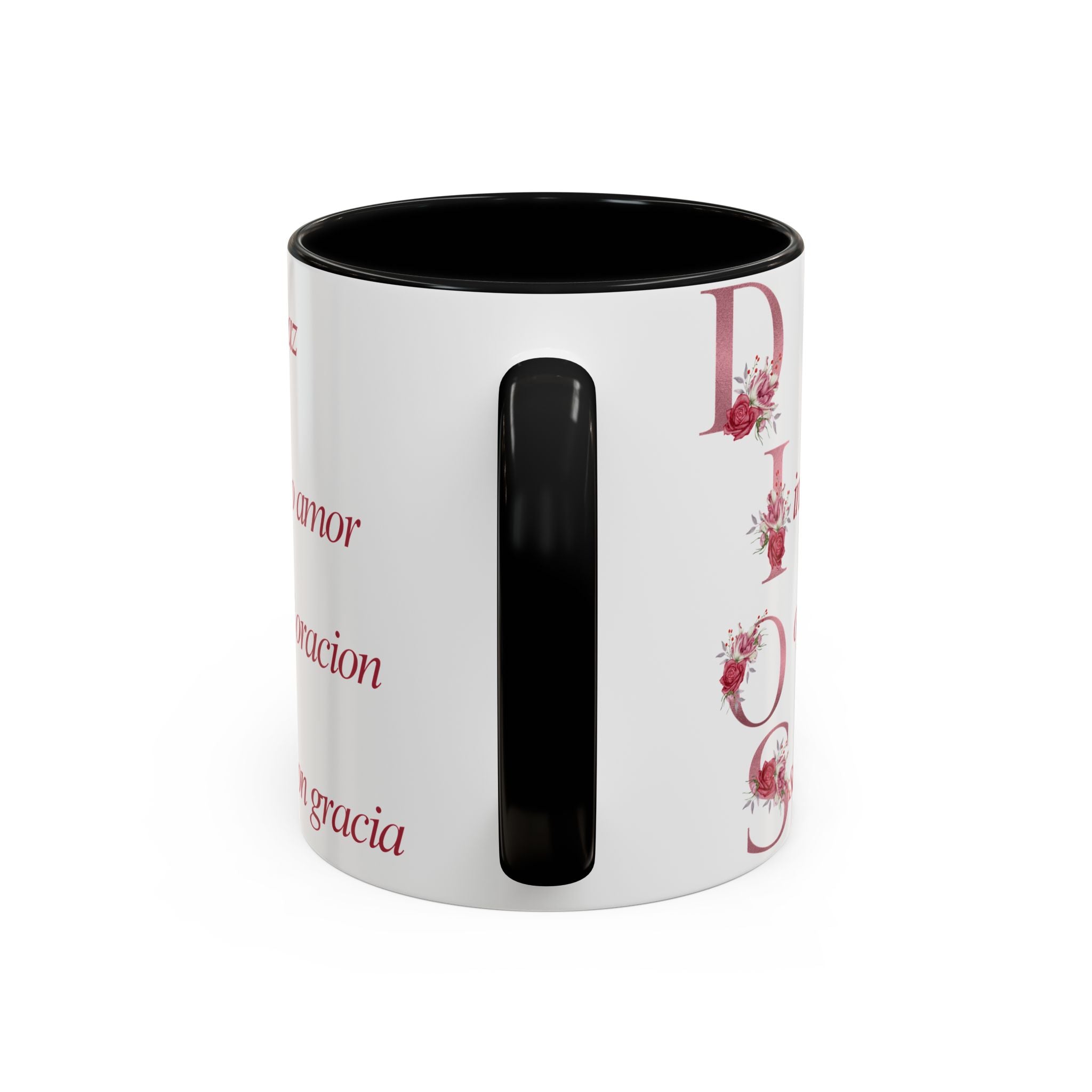 Inspirational Accent Coffee Mug with Floral Design - 11/15oz