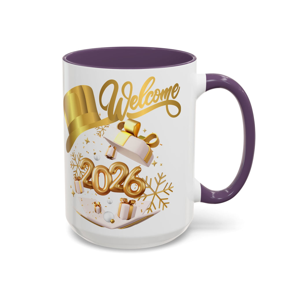 2026 New Year Coffee Mug — "Welcome 2026" Gold Celebration Accent Mug