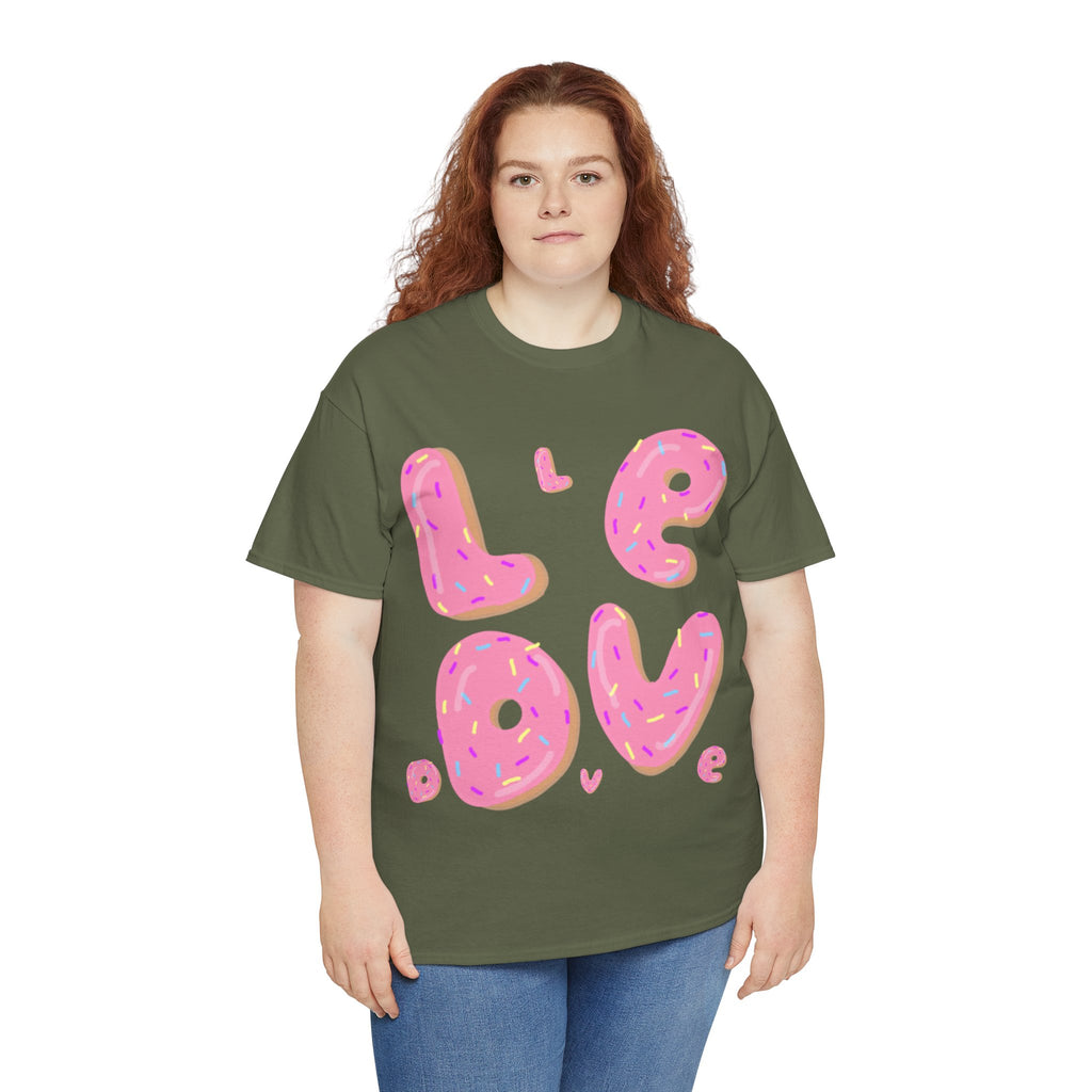 Sweet Love Donut Tee - Unisex Heavy Cotton T-Shirt for Foodies and Fun-Lovers