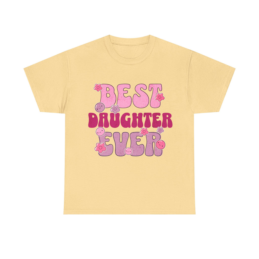 Best Daughter Ever T-Shirt — Cute Pink Retro Typography Tee for Daughters, Mother's Day Gift