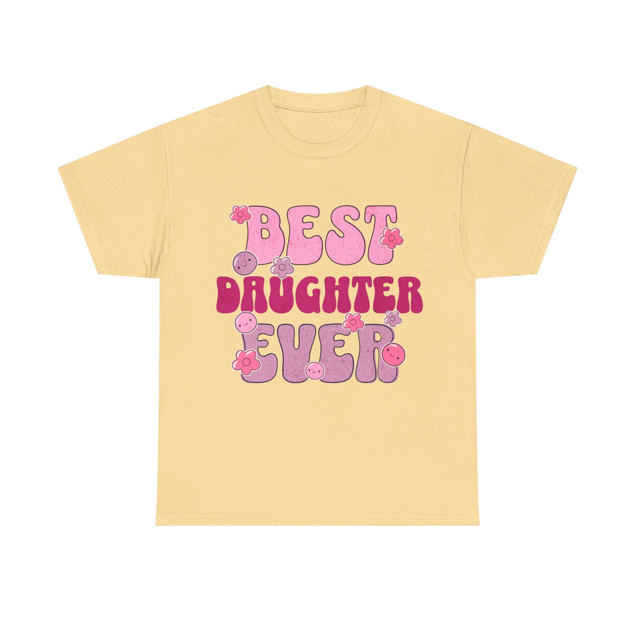 Best Daughter Ever T-Shirt — Cute Pink Retro Typography Tee for Daughters, Mother's Day Gift
