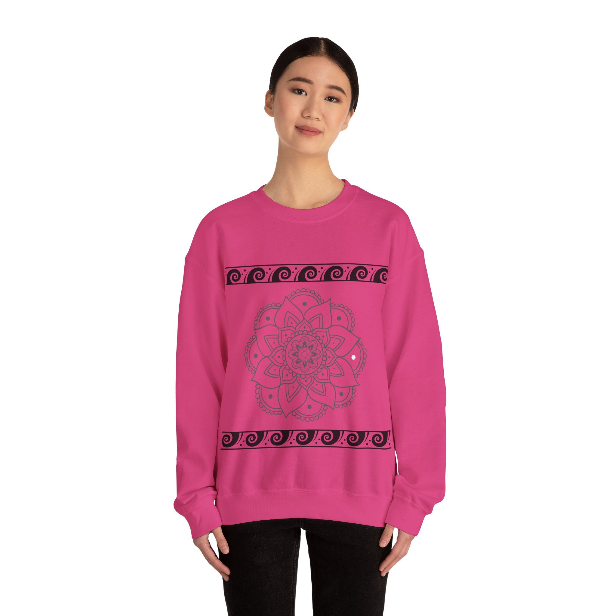 Mandala Design Crewneck Sweatshirt | Cozy Unisex Sweatshirt for Relaxation, Gift for Friends, Everyday Wear, Festival Apparel