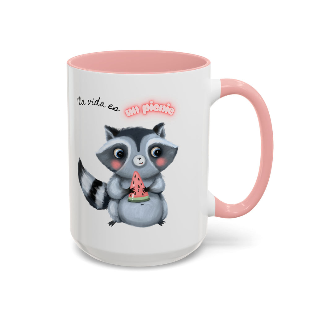 Raccoon-Themed Accent Coffee Mug | Cute Animal Mug for Home, Gift for Coffee Lovers, Nature Lovers, Birthday, Celebrate Life