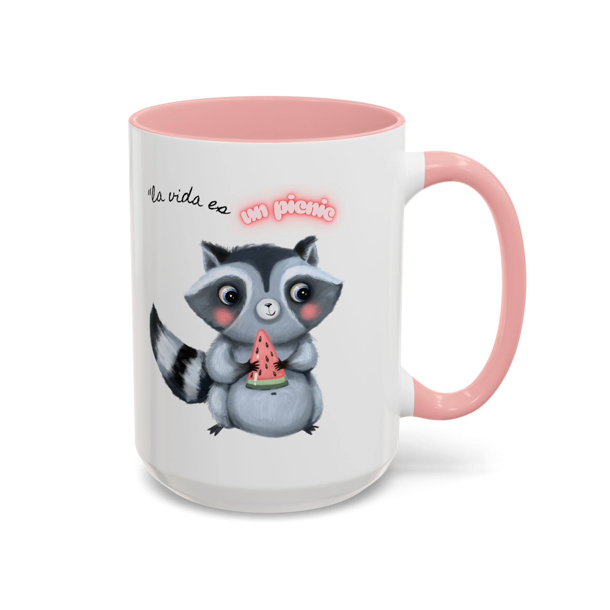 Raccoon-Themed Accent Coffee Mug | Cute Animal Mug for Home, Gift for Coffee Lovers, Nature Lovers, Birthday, Celebrate Life