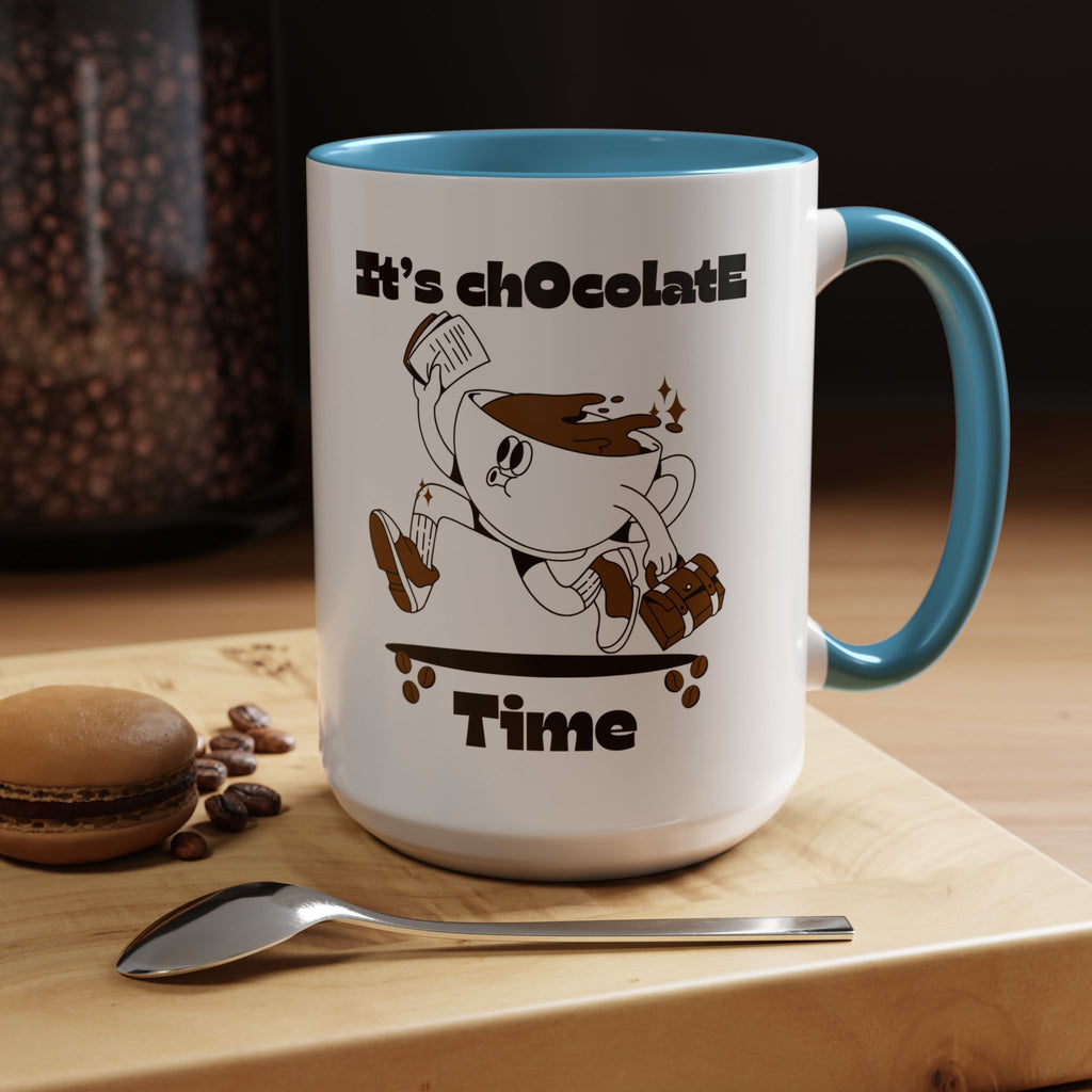 Chocolate Time Coffee Mug, Skateboard Mug, Gift for Coffee Lovers, Fun Mug for Hot Cocoa, Unique Mug for Birthdays, Cute Kitchen Decor