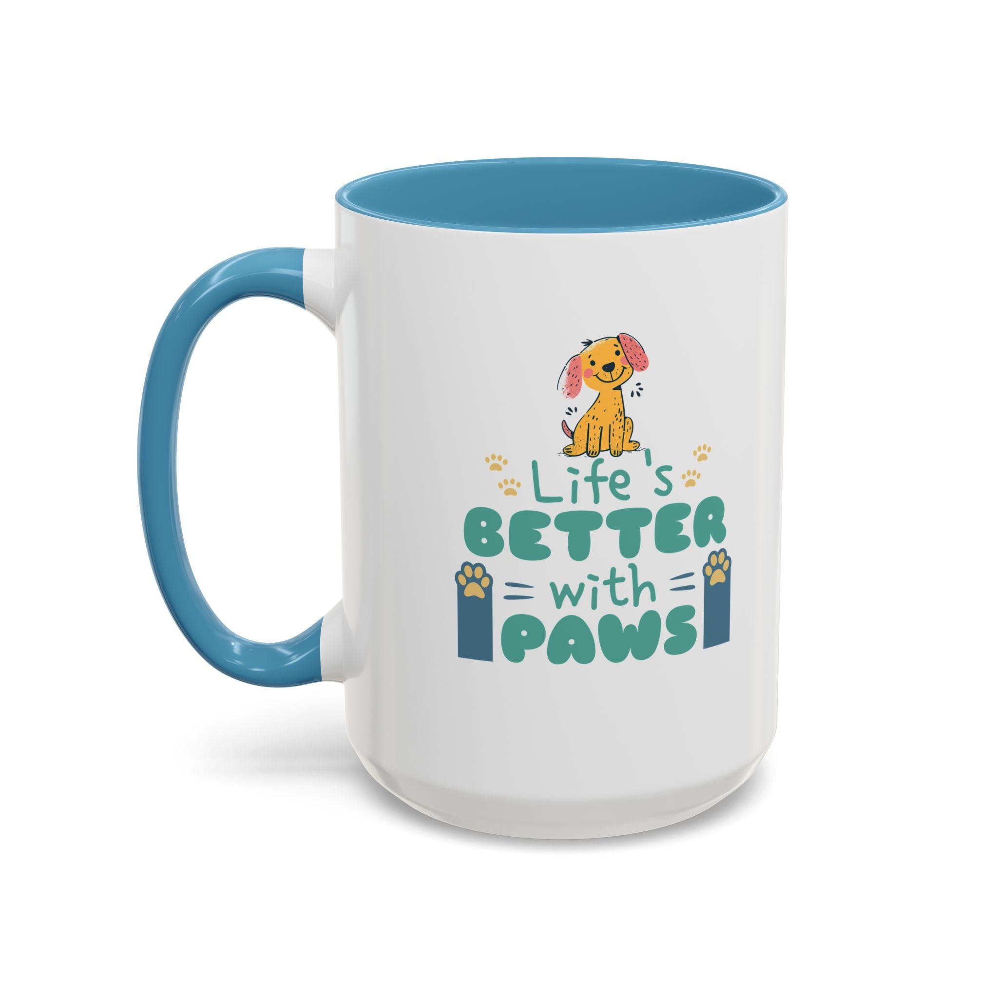 Life's Better with Paws Mug - Pet Lover's Coffee Cup, Dog Themed Gift, Animal Lover Present, Cute Ceramic Mug, Fun Pet Owner Gift