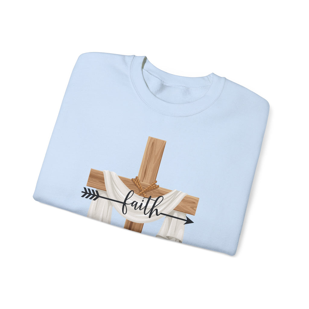 Faith Cross Crewneck Sweatshirt — Easter Lily Christian Pullover