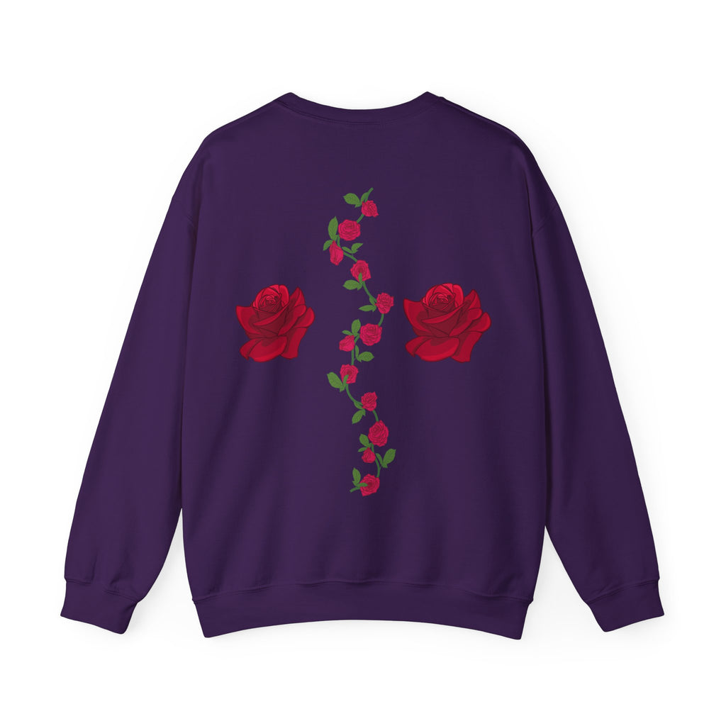 Sweatshirt — Red Rose Crest Back Graphic Crewneck