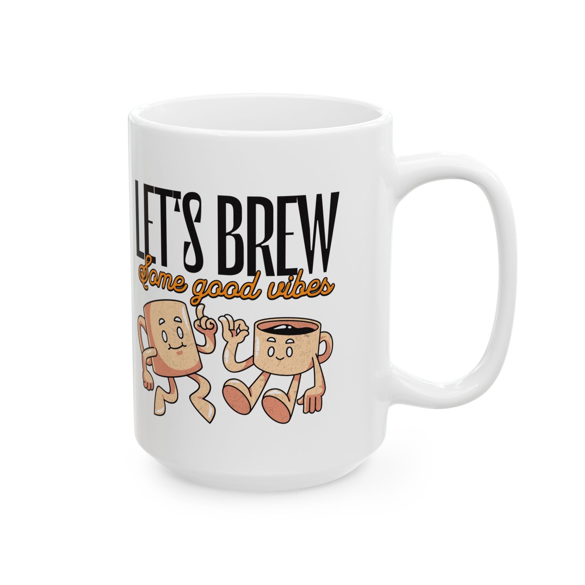 Playful Coffee Mug - "Let's Brew" Design
