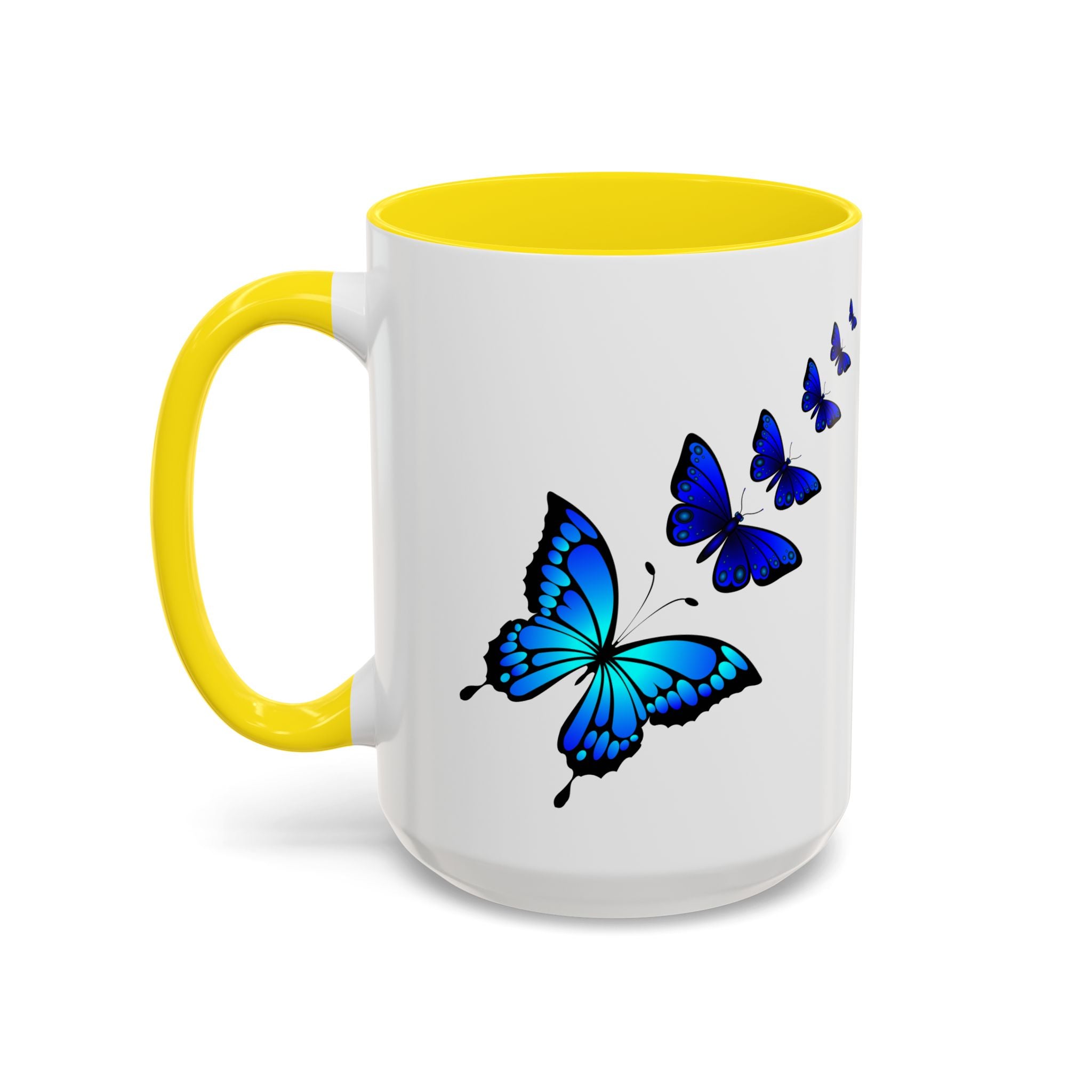 Butterfly Accent Coffee Mug | Colorful Butterfly Design | Perfect Gift for Nature Lovers | Home & Office Decor | 11oz & 15oz