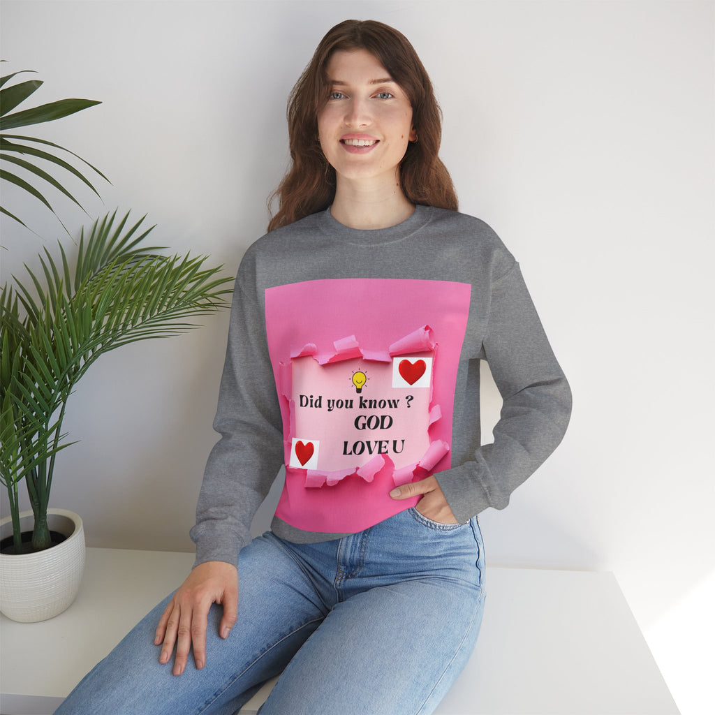 Cute Love Message Crewneck Sweatshirt, Cozy Gift for Her, Valentine's Day, Inspirational Sweater, Comfortable Everyday Wear
