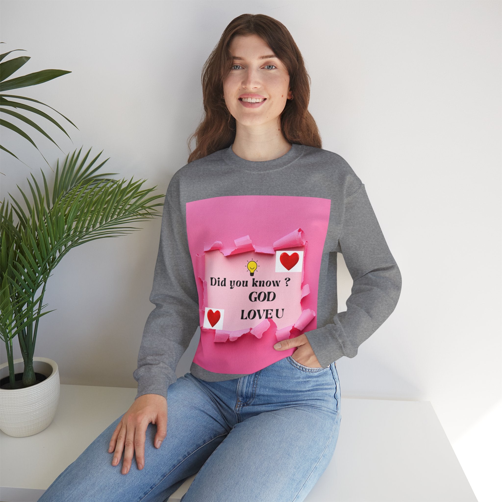 Cute Love Message Crewneck Sweatshirt, Cozy Gift for Her, Valentine's Day, Inspirational Sweater, Comfortable Everyday Wear