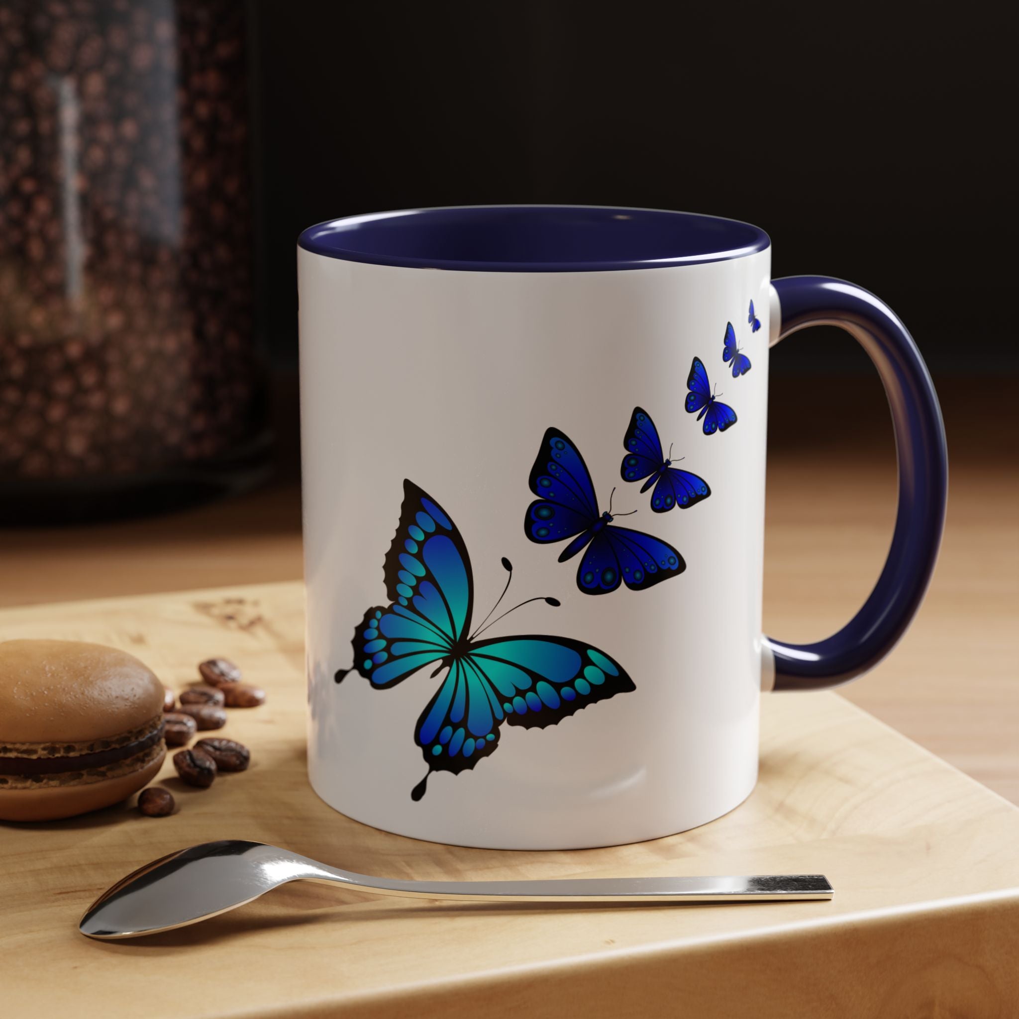 Butterfly Accent Coffee Mug | Colorful Butterfly Design | Perfect Gift for Nature Lovers | Home & Office Decor | 11oz & 15oz
