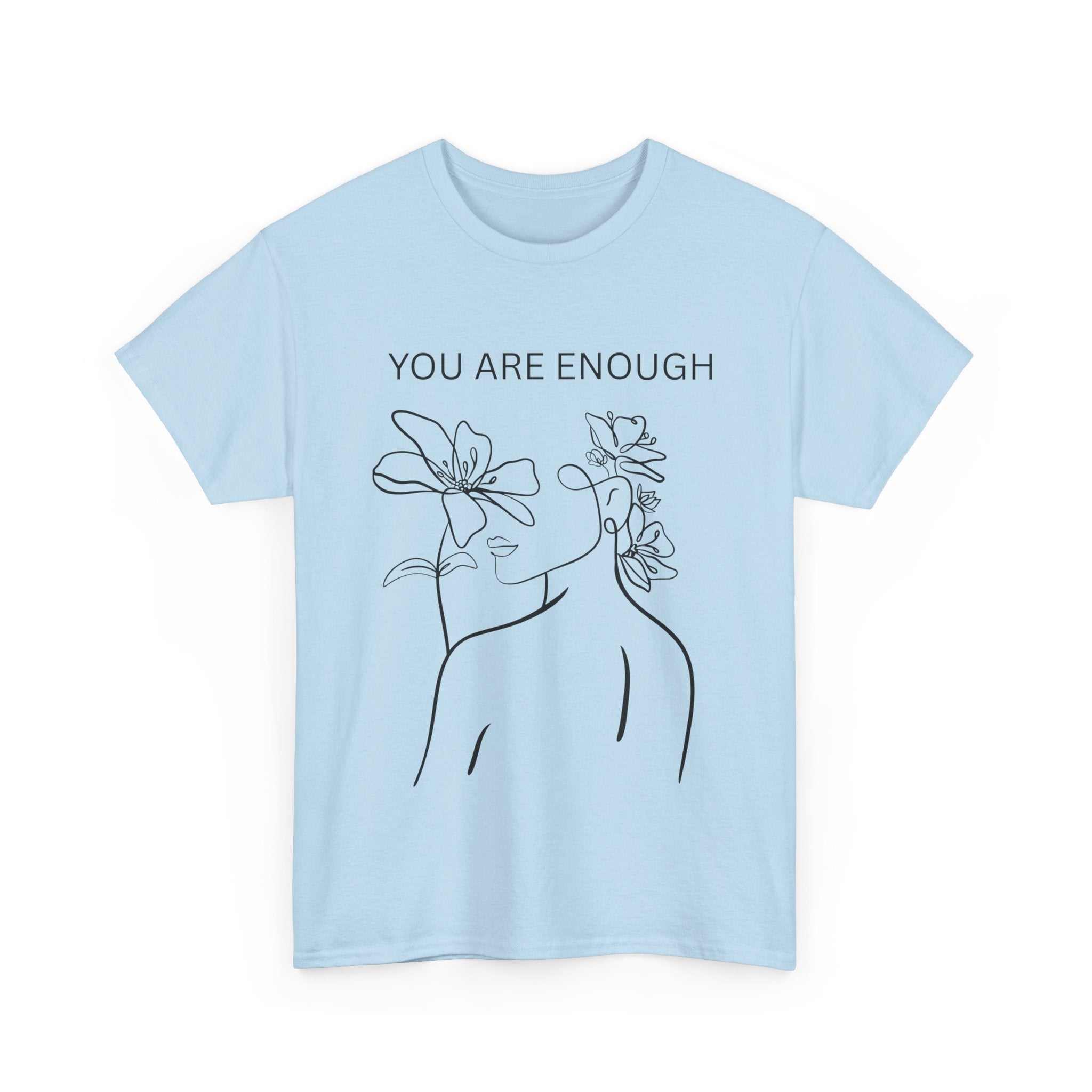 Inspirational Floral Tee, Unisex Heavy Cotton T-Shirt with 'You Are Enough' Design, Motivational Gift, Self-Love Apparel, Positive [...]