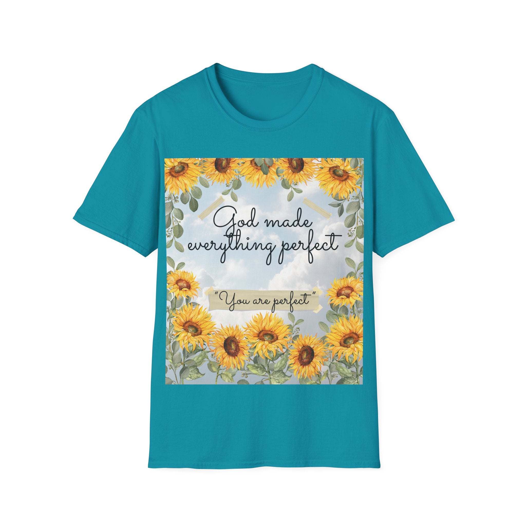 God Made Everything Perfect Sunflower T-Shirt, Inspirational Tee, Gift for Her, Positive Affirmation Apparel, Summer Style, [...]
