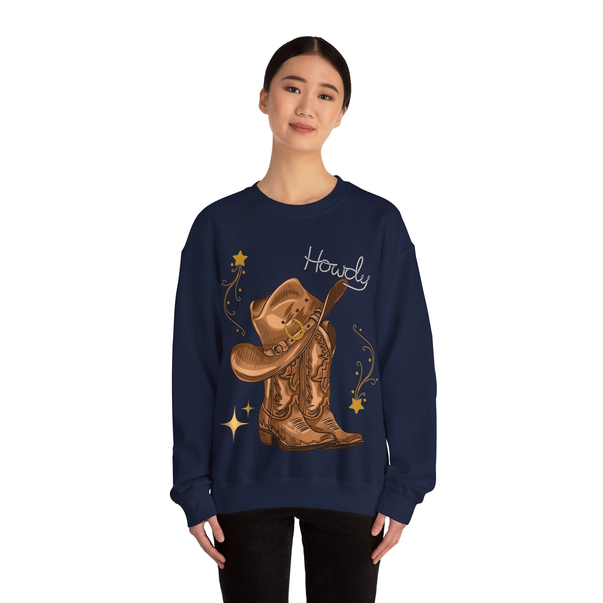 Howdy Cowboy Crewneck Sweatshirt | Unisex Sweatshirt, Western Apparel, Fall Fashion, Gift for Him/Her, Casual Wear