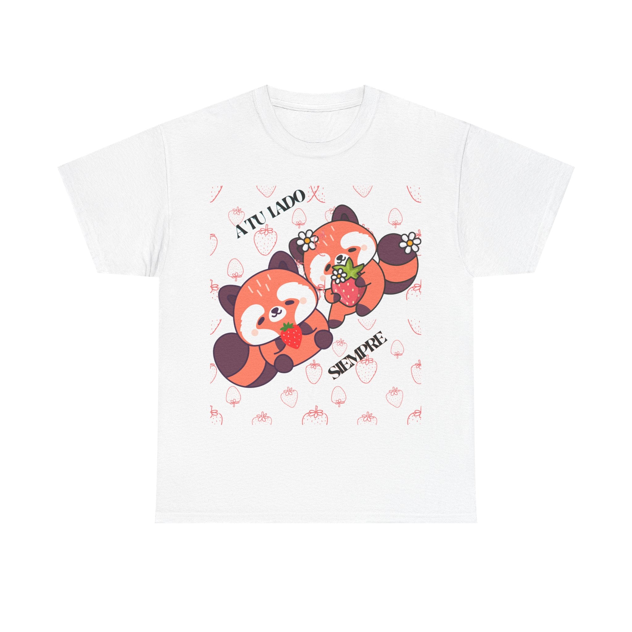 Red Panda Snack Time T-Shirt – Cute Kawaii Animal Tee with "A Little So Sweet" Design