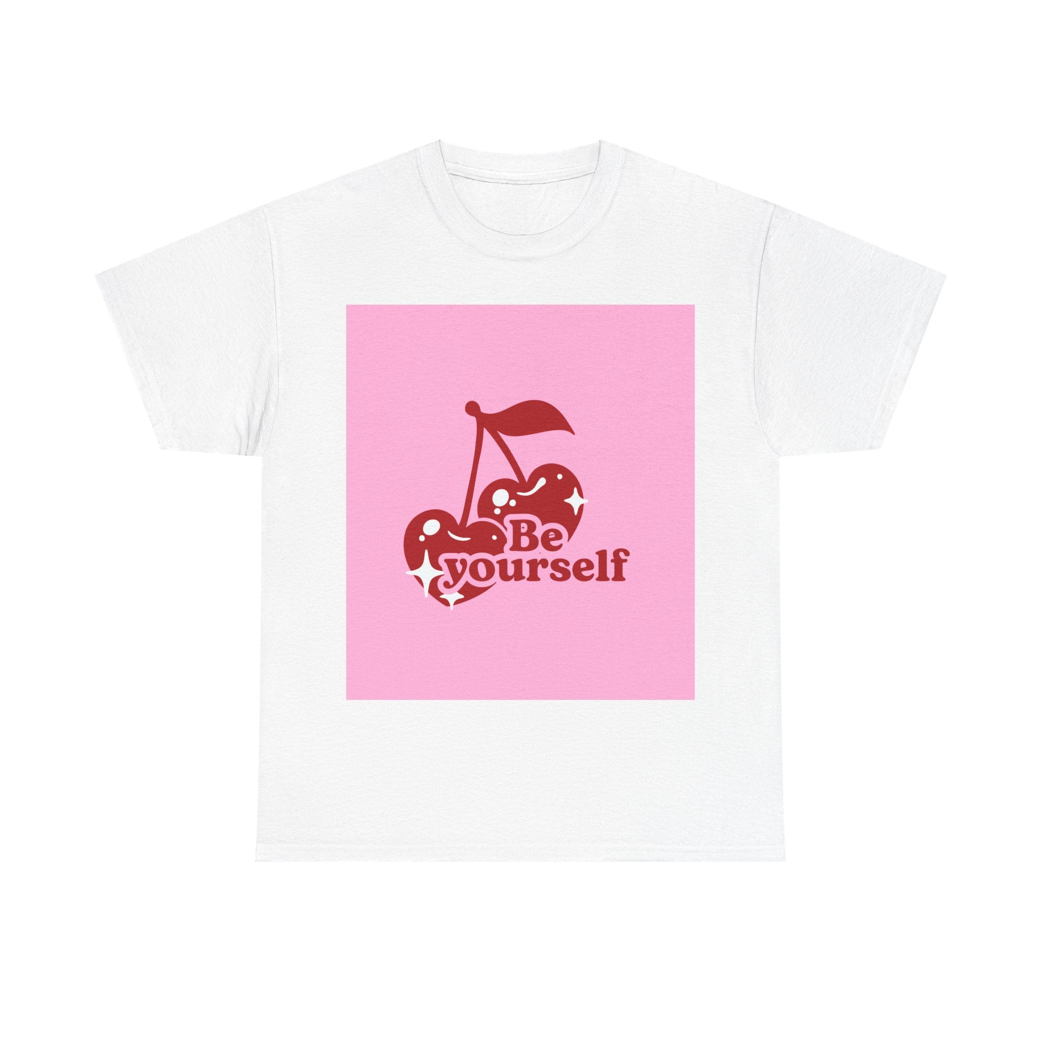 Be Yourself Cherry Graphic Tee, Unisex Cotton T-Shirt, Casual Wear, Gift for Friends, Positive Vibes, Ideal for Summer
