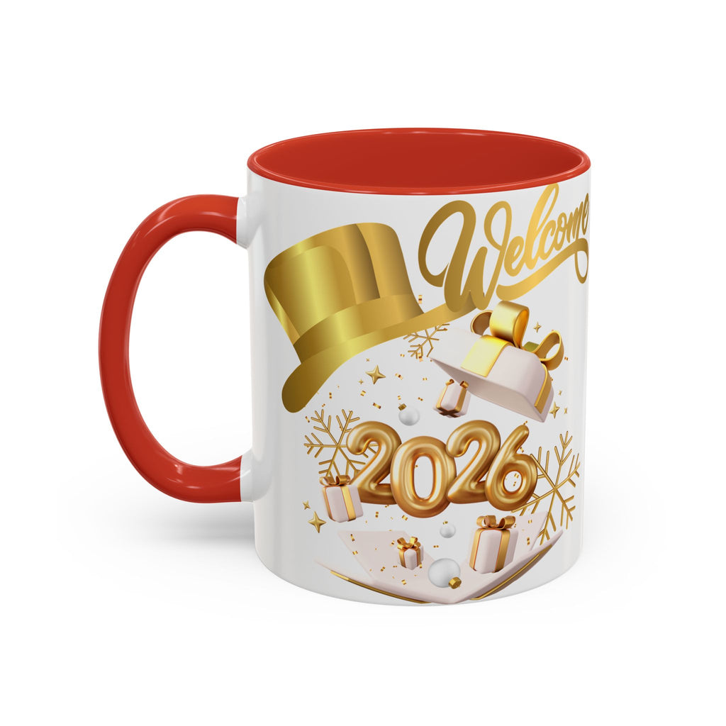 2026 New Year Coffee Mug — "Welcome 2026" Gold Celebration Accent Mug