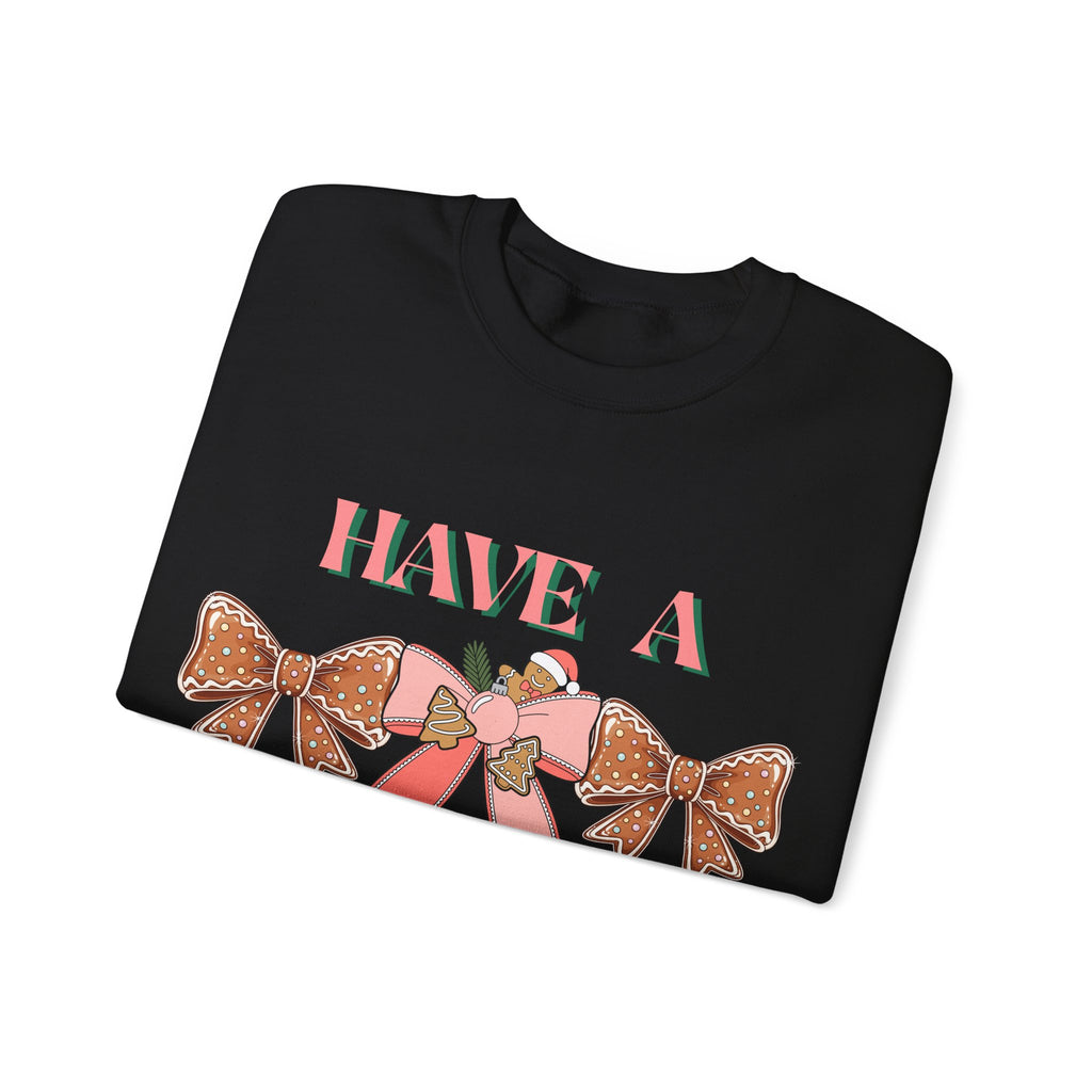 Have a Little Merry Crewneck Sweatshirt — Pink Holiday Bow Christmas Sweater