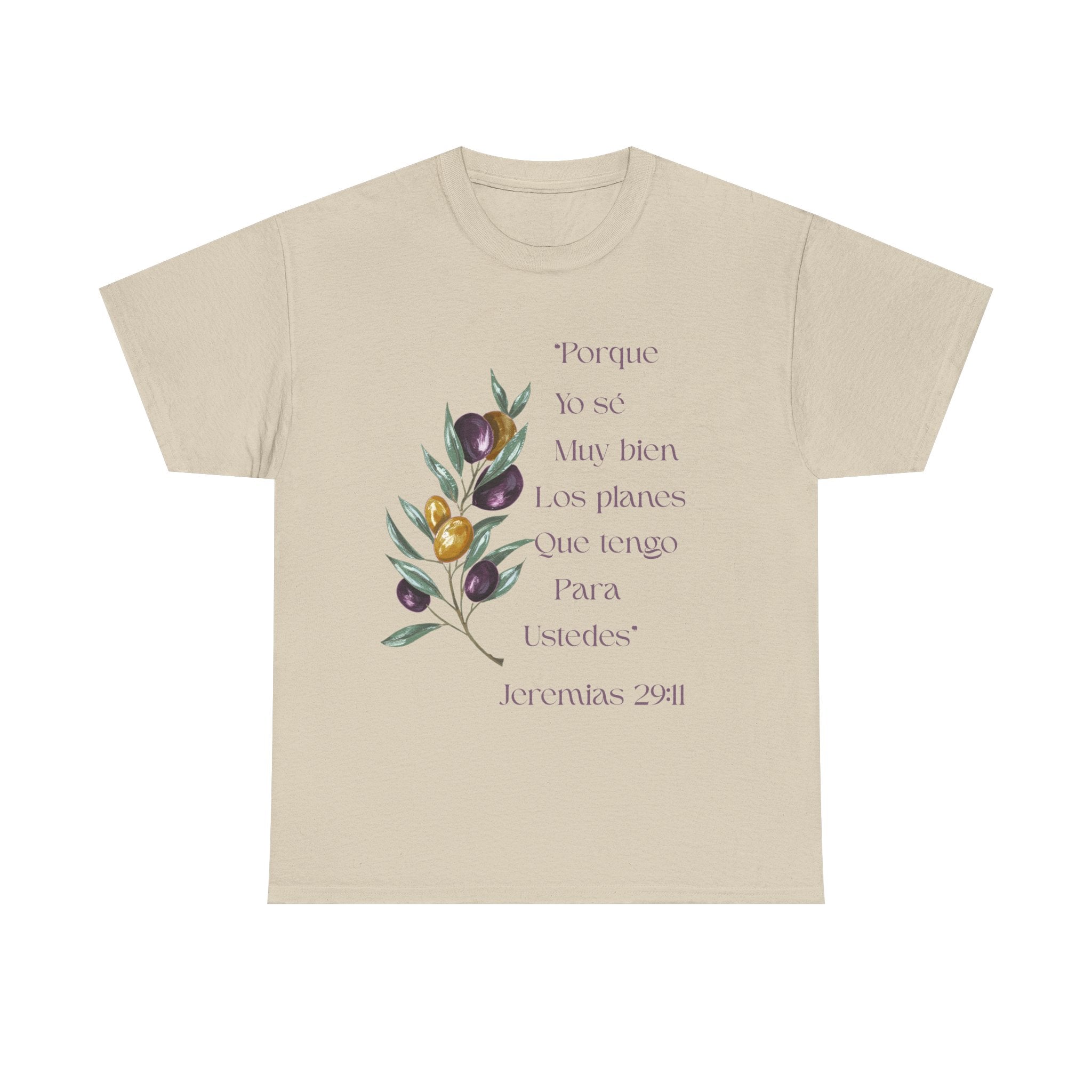 Olive Branch Scripture Tee — Jeremías 29:11 Spanish Floral Bible Verse T-Shirt