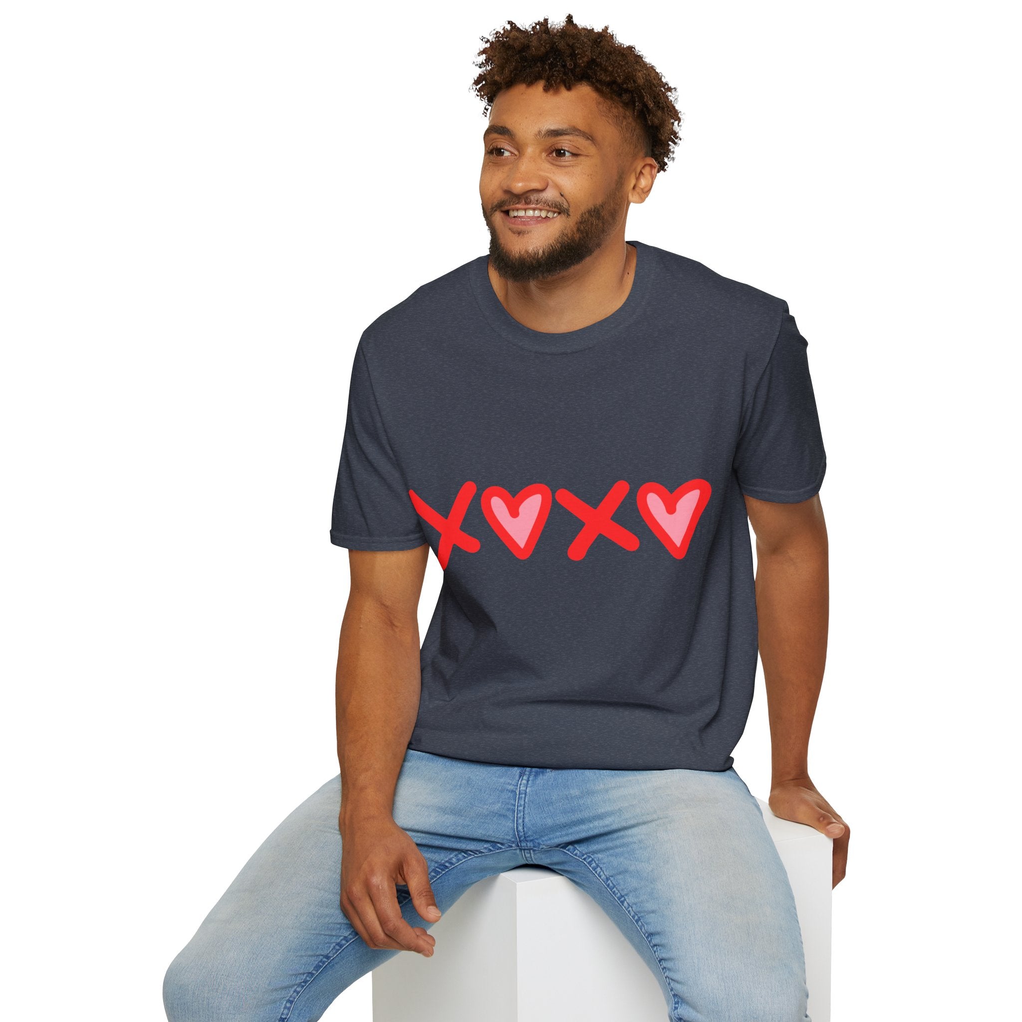 XX Valentine’s Day Tee – Cute Red Heart Hugs & Kisses T-Shirt