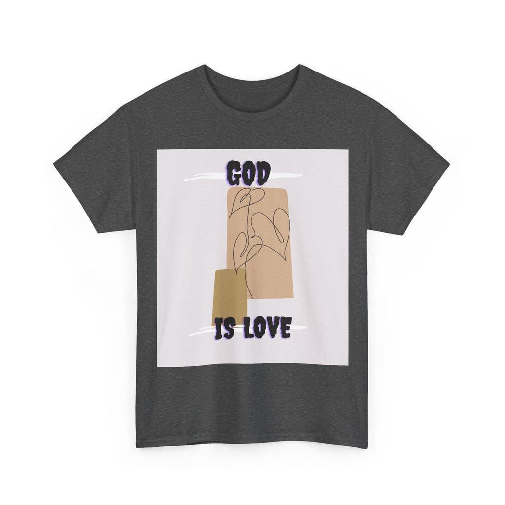 God Is Love Unisex Heavy Cotton Tee, Inspirational T-Shirt, Faith-Based Apparel, Christian Gift, Everyday Wear