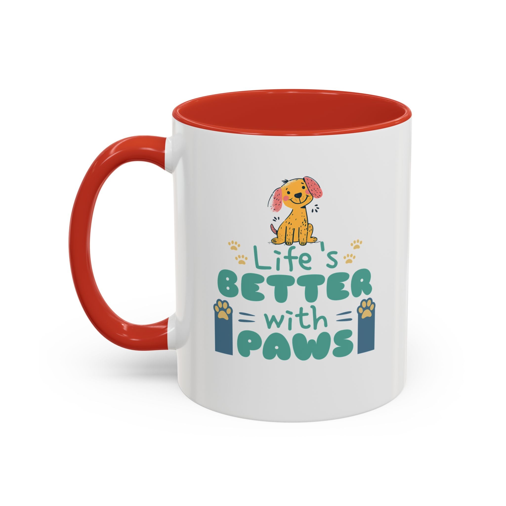 Life's Better with Paws Mug - Pet Lover's Coffee Cup, Dog Themed Gift, Animal Lover Present, Cute Ceramic Mug, Fun Pet Owner Gift