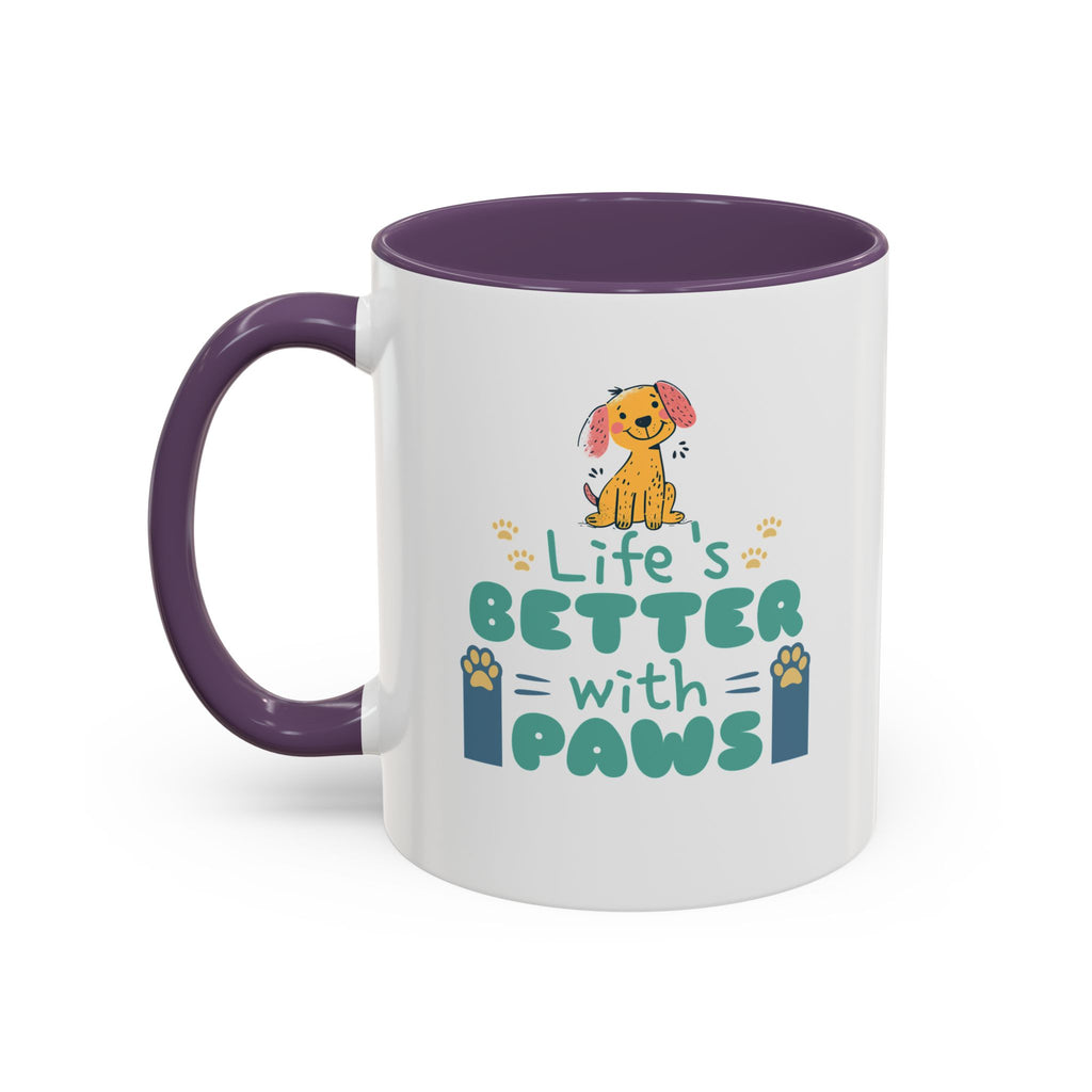 Life's Better with Paws Mug - Pet Lover's Coffee Cup, Dog Themed Gift, Animal Lover Present, Cute Ceramic Mug, Fun Pet Owner Gift