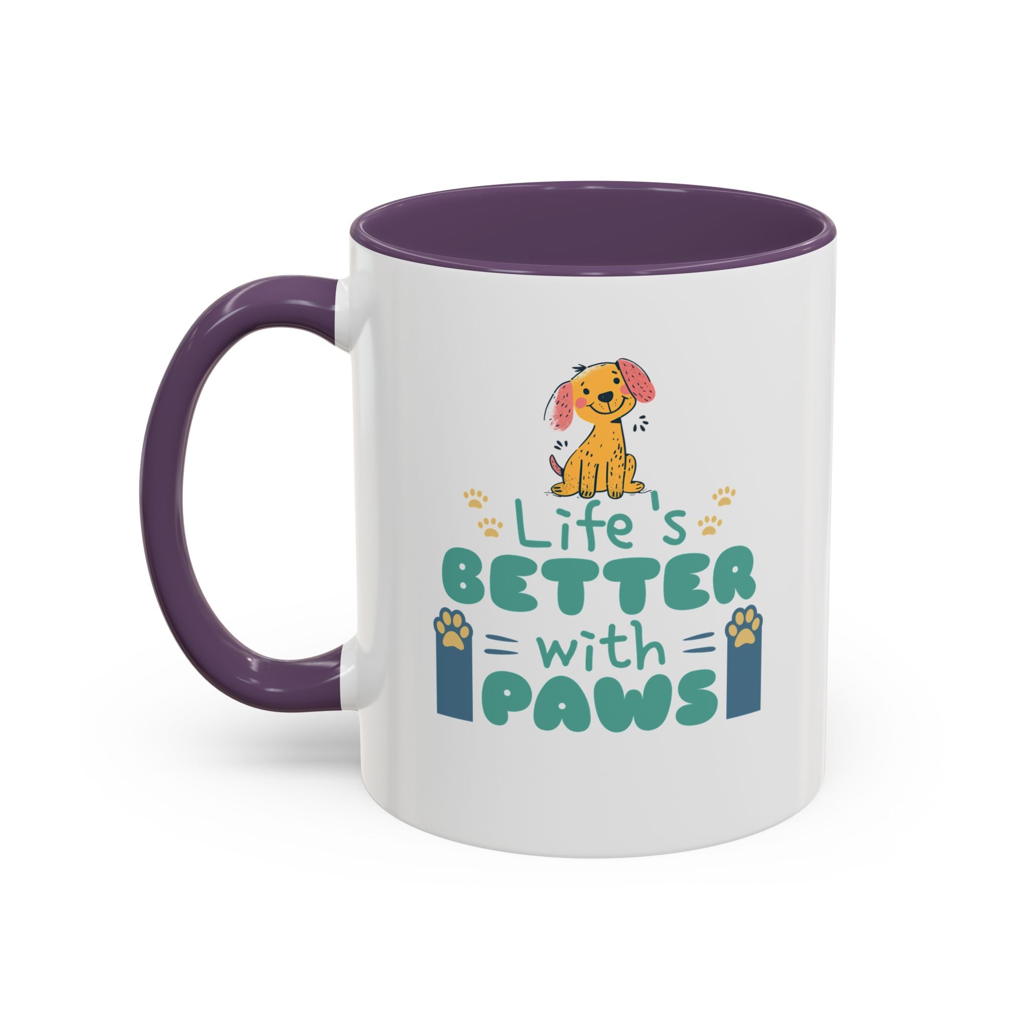 Life's Better with Paws Mug - Pet Lover's Coffee Cup, Dog Themed Gift, Animal Lover Present, Cute Ceramic Mug, Fun Pet Owner Gift