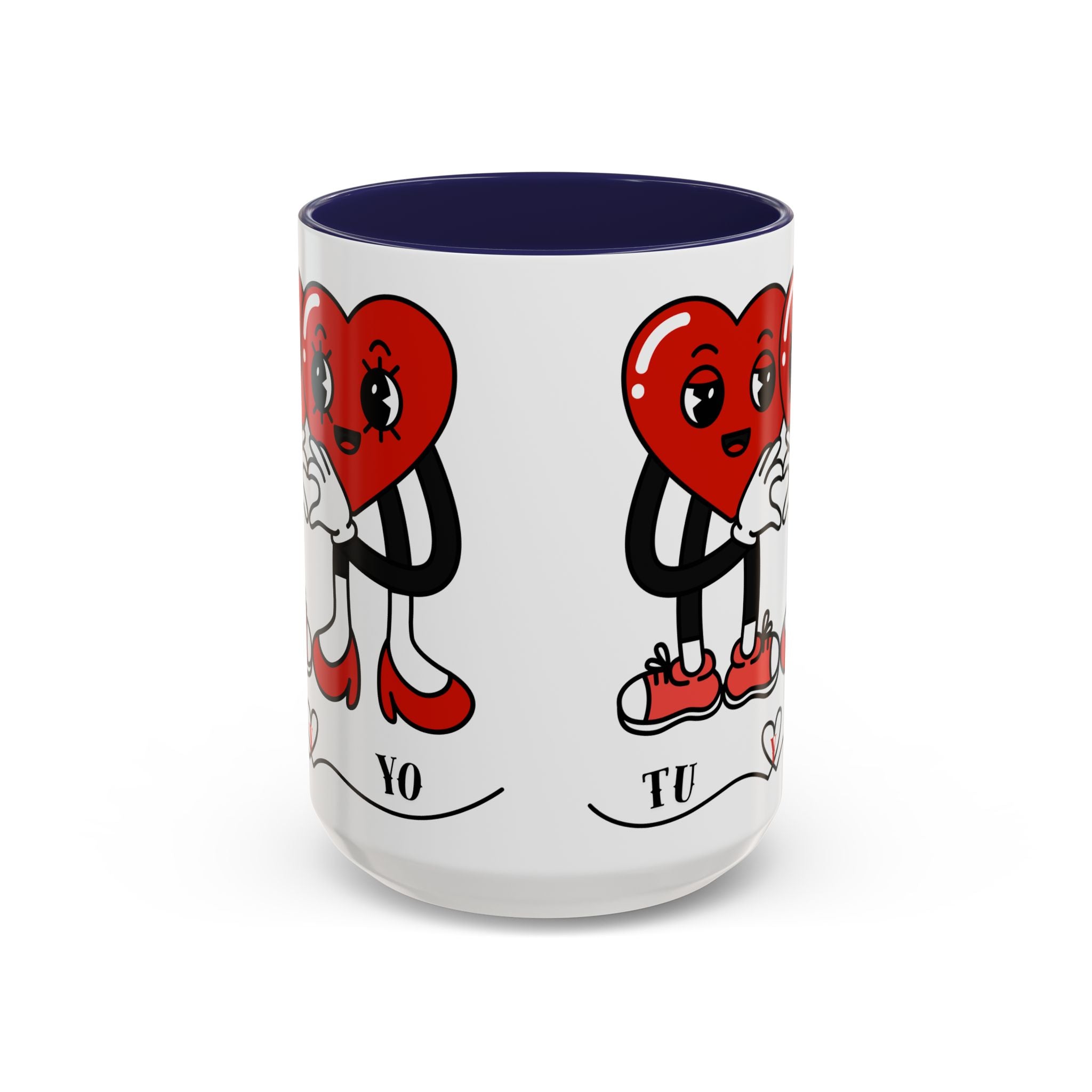 Valentine Heart Couple Coffee Mug – "Tu y Yo" Cute Romantic Accent Mug