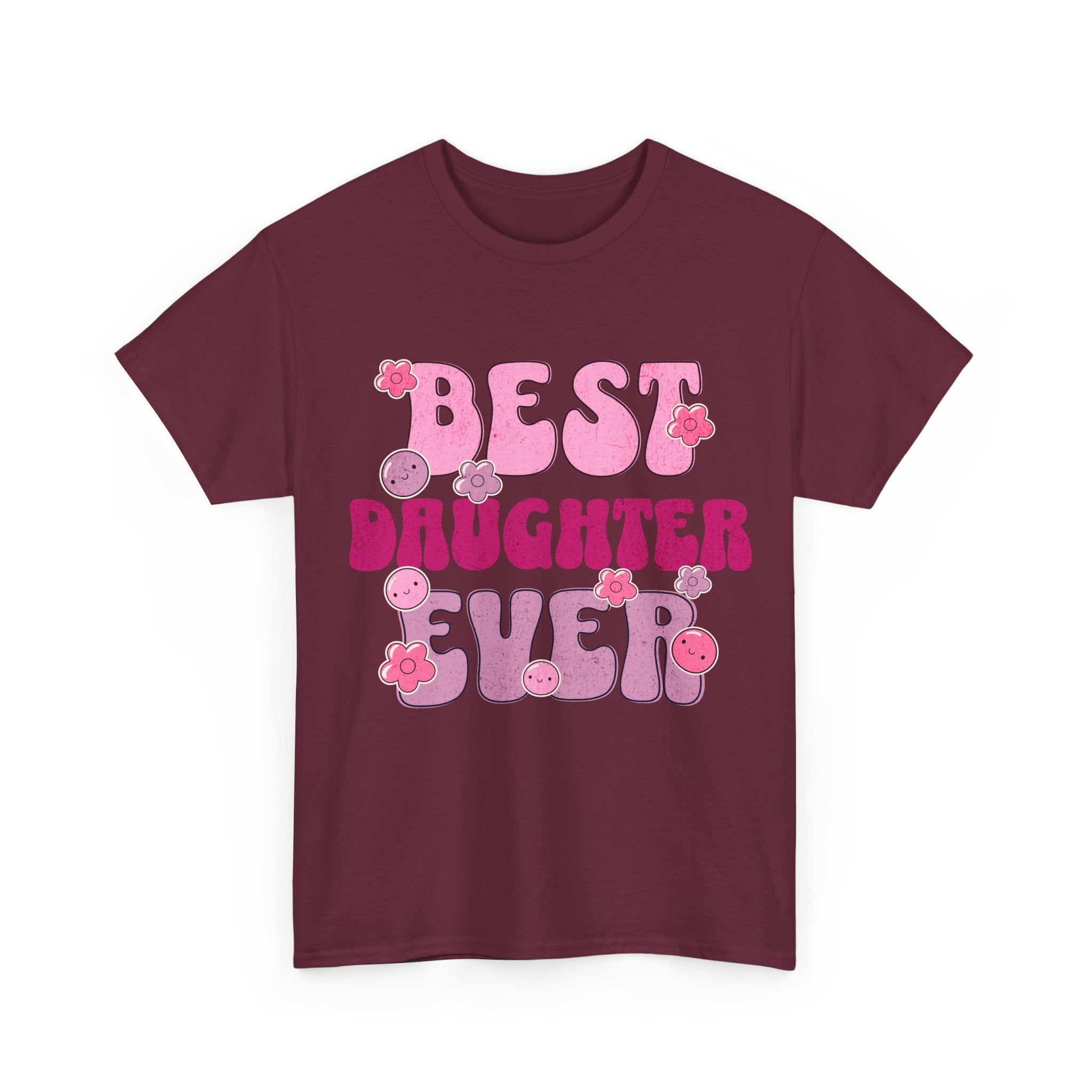 Best Daughter Ever T-Shirt — Cute Pink Retro Typography Tee for Daughters, Mother's Day Gift