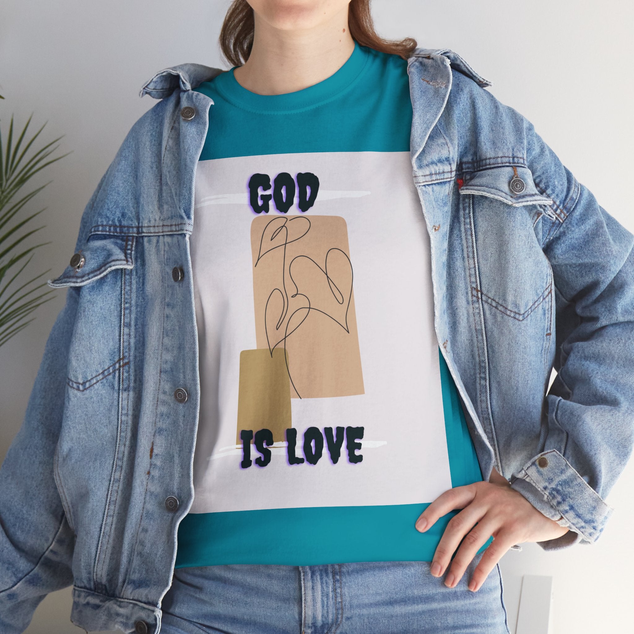 God Is Love Unisex Heavy Cotton Tee, Inspirational T-Shirt, Faith-Based Apparel, Christian Gift, Everyday Wear